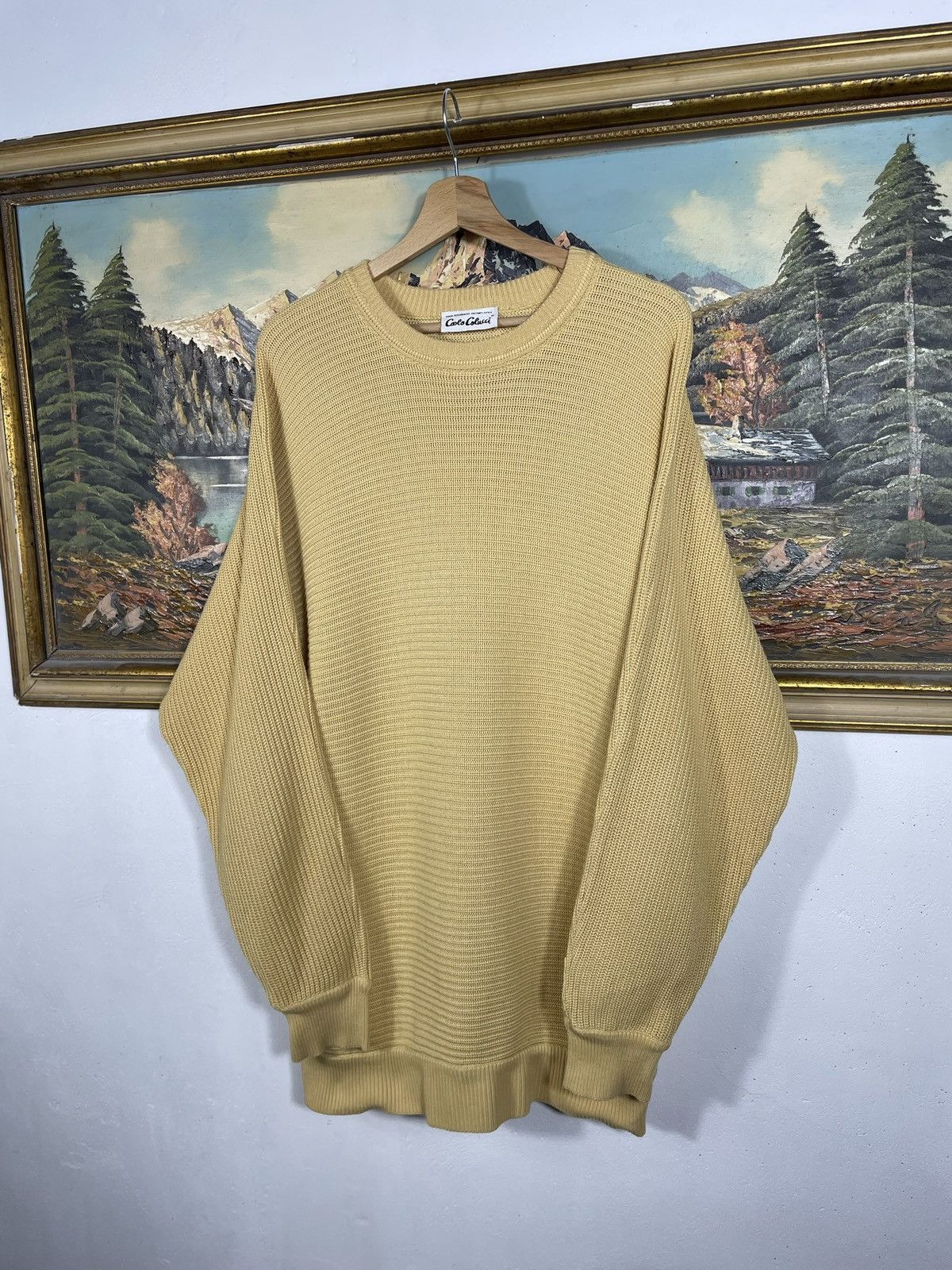 Carlo Colucci × Designer × Vintage Carlo Colucci Vintage Yellow Sweater Jumper Pull Knitwear Size US XXL / EU 58 / 5 - 2 Thumbnail