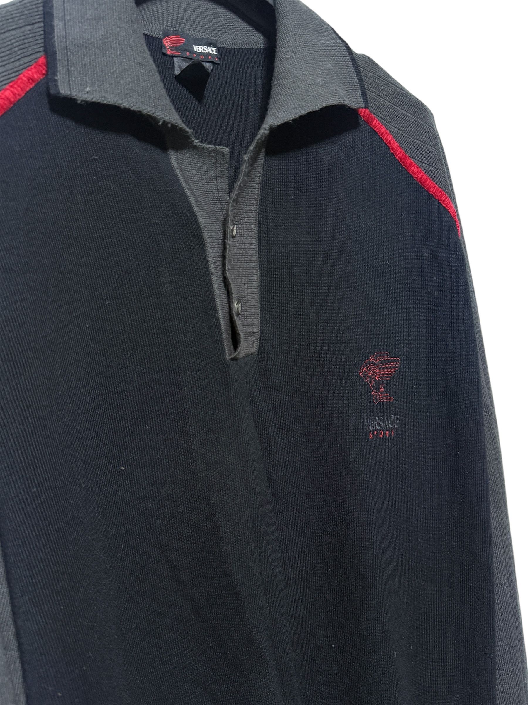 Versace Vintage versace sport polo sweater wool jumper rare size L Size US L / EU 52-54 / 3 - 3 Thumbnail