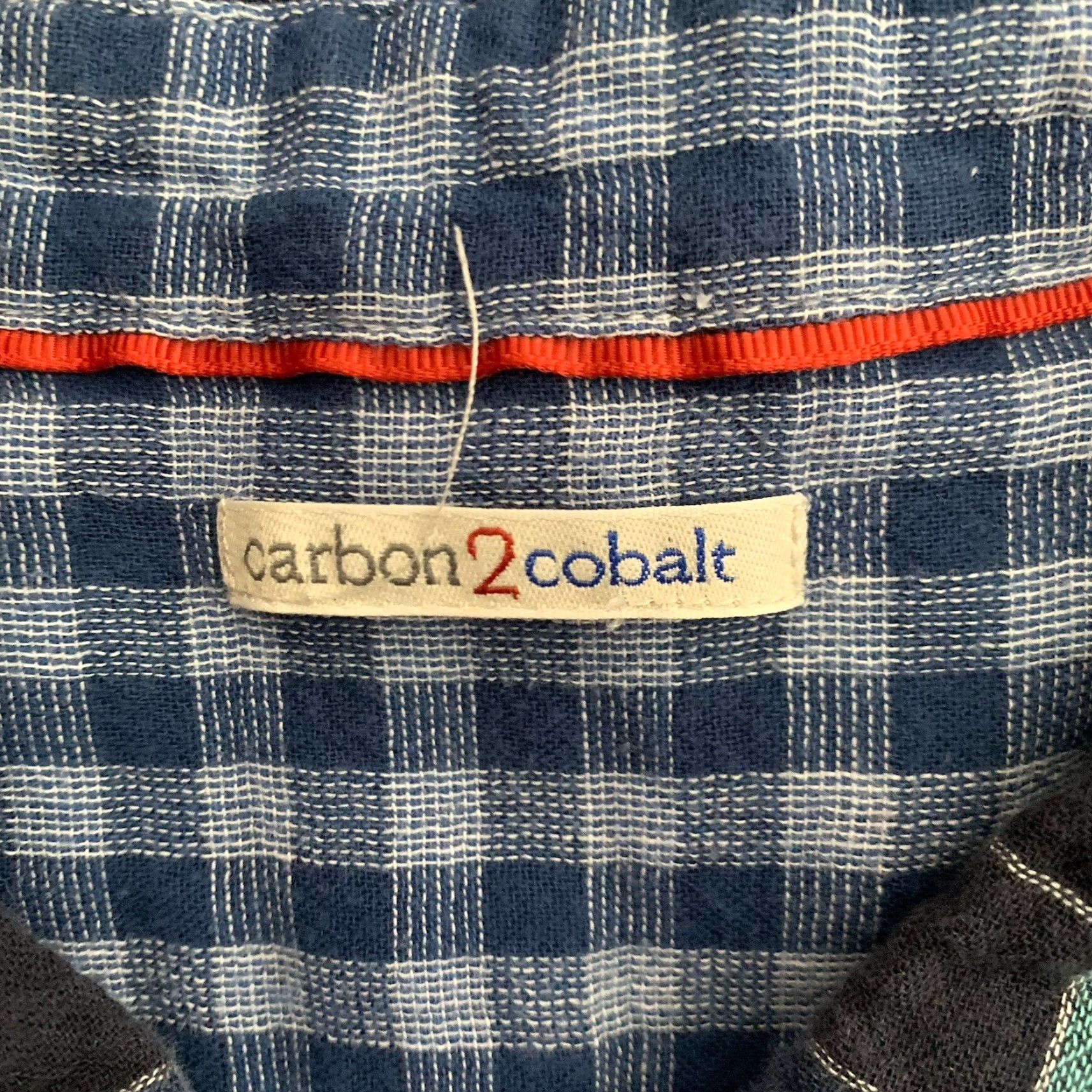 Carbon2Cobalt Carbon2Cobalt Shirt Mens Large Aqua Blue Plaid Button-Up Two-Ply Double Faced Size US L / EU 52-54 / 3 - 2 Thumbnail