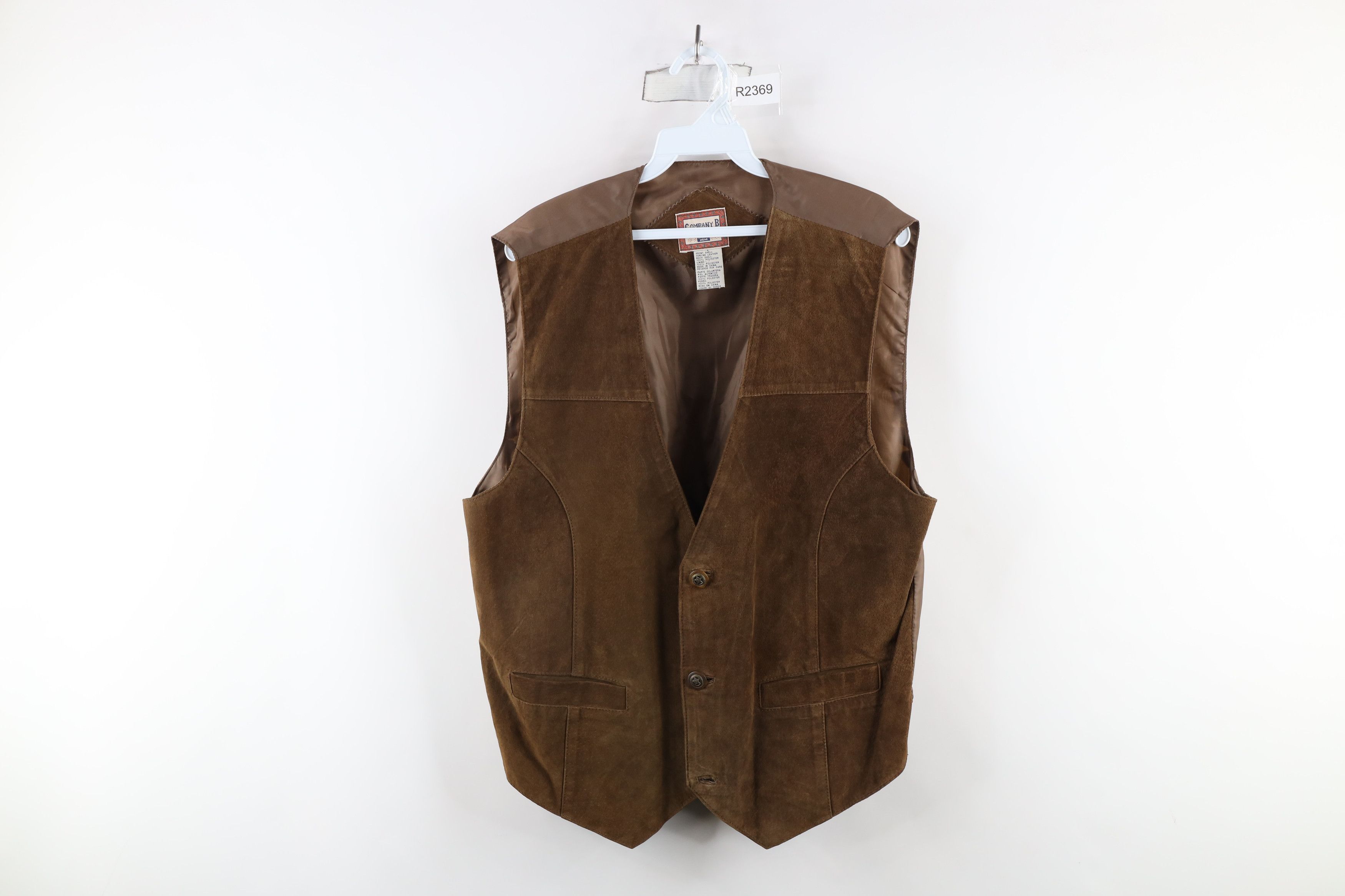 Vintage Vintage 90s Streetwear Leather Buckle Back Vest Jacket Brown Size US L / EU 52-54 / 3 - 1 Thumbnail