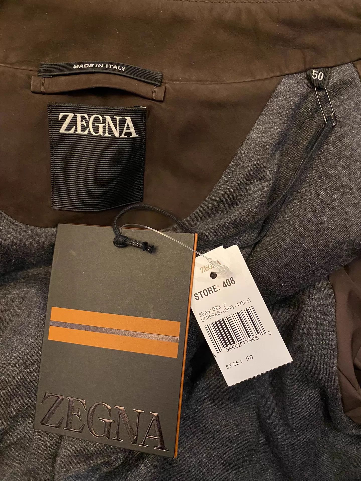 Ermenegildo Zegna ZEGNA New Full-Grain Calfskin Leather Jacket Made in Italy Size 50R - 6 Thumbnail
