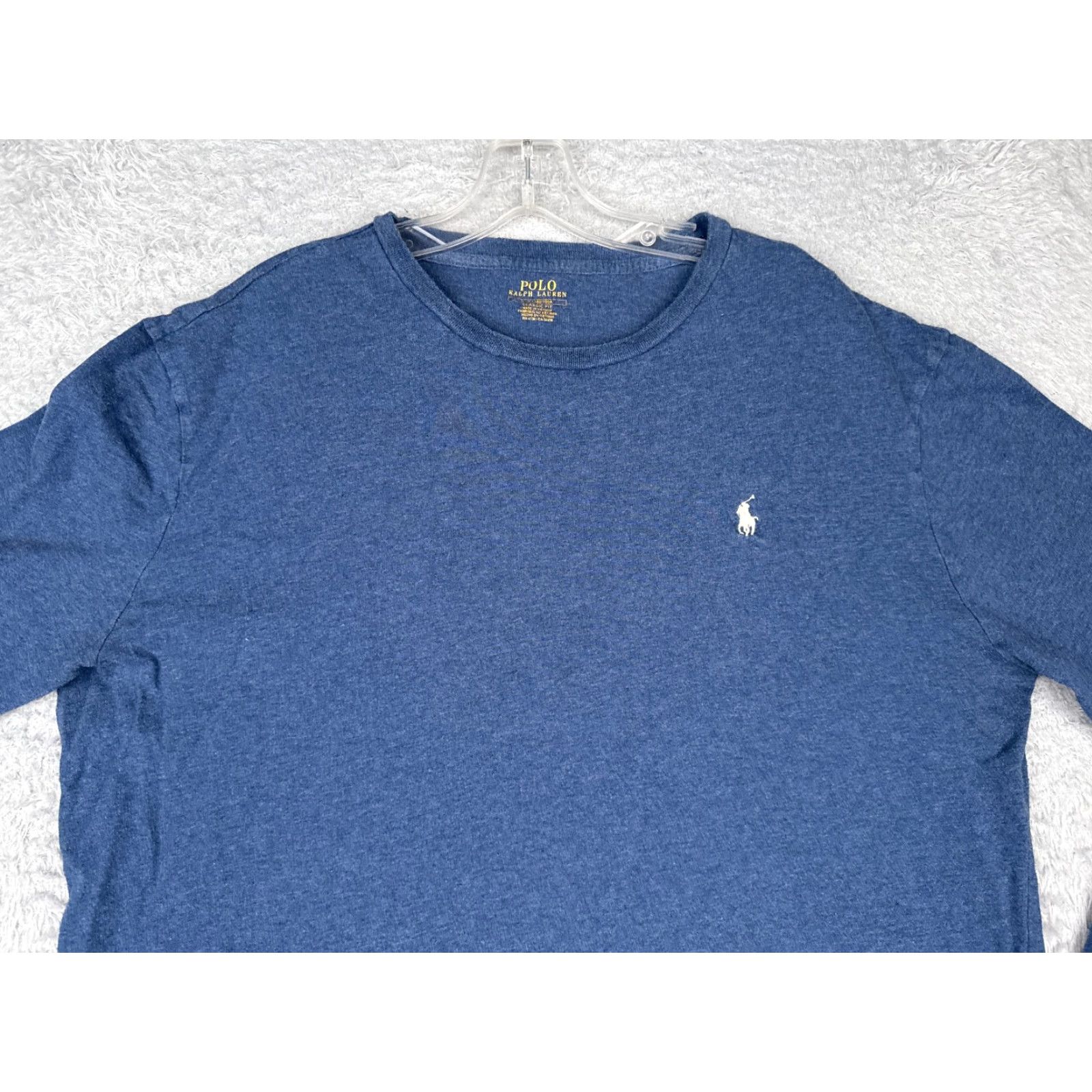 Ralph Lauren VINTAGE Polo Ralph Lauren Shirt Adult Large Blue Long Sleeve Crew Neck 100% Cotton READ Size US L / EU 52-54 / 3 - 4 Thumbnail