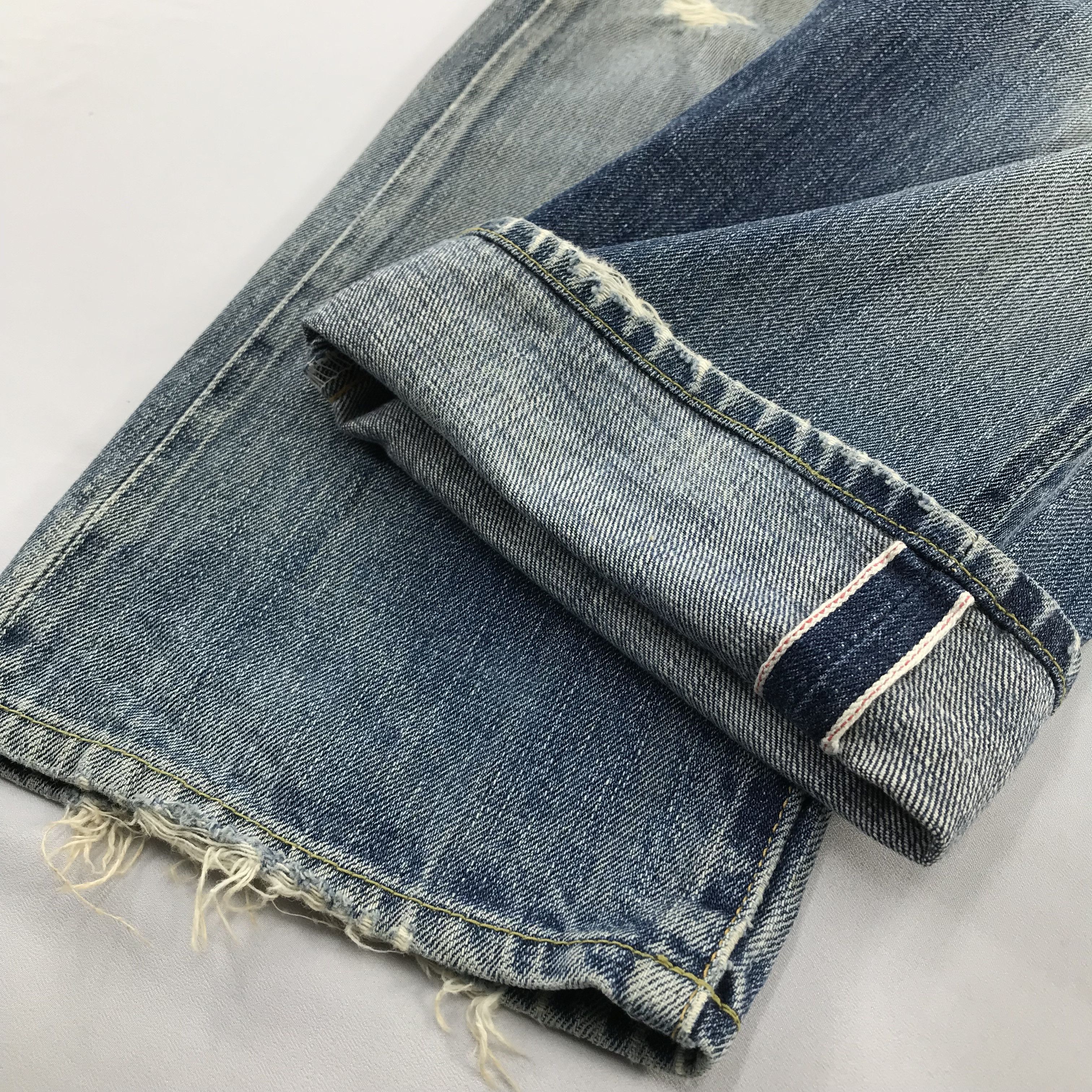 Levi's Vintage Levis 502 Big E Selvedge Jean Distress Denim KJ3469 Size US 29 - 7 Thumbnail