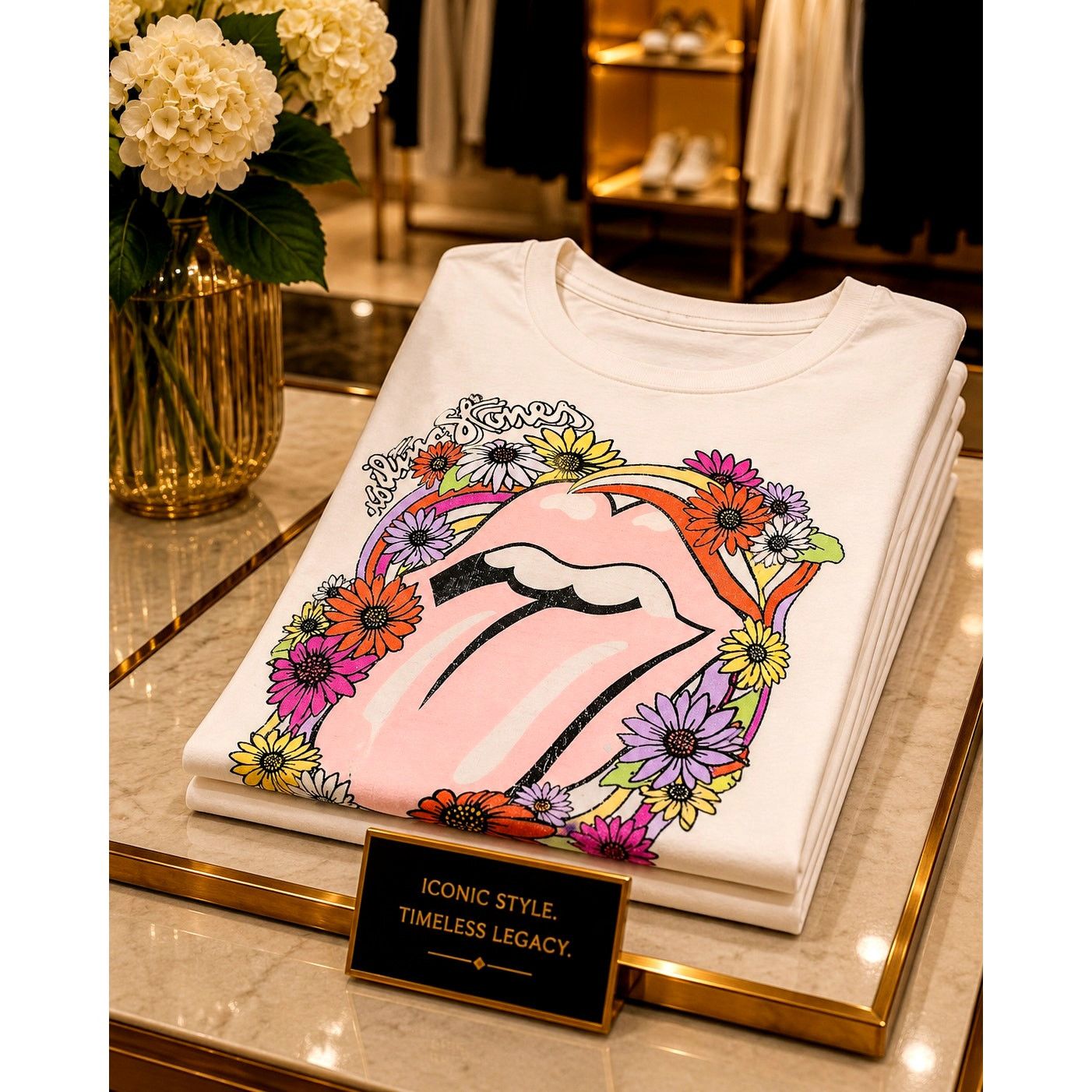 Other Rolling Stones T-Shirt White with flowers size M Size M / US 6-8 / IT 42-44 - 1 Thumbnail