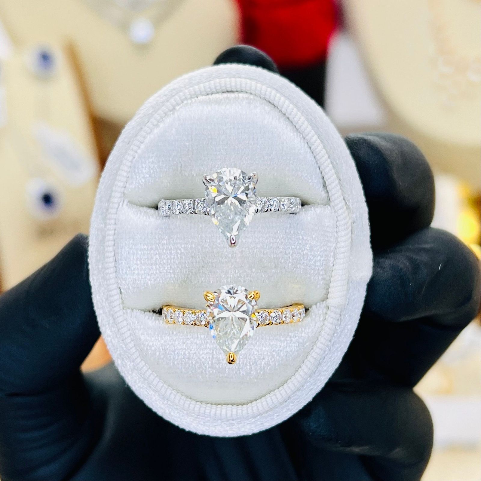 Other 2.53ctw Pear Moissanite w/ Hidden Halo Pavé Engagement Ring Size ONE SIZE - 1 Thumbnail