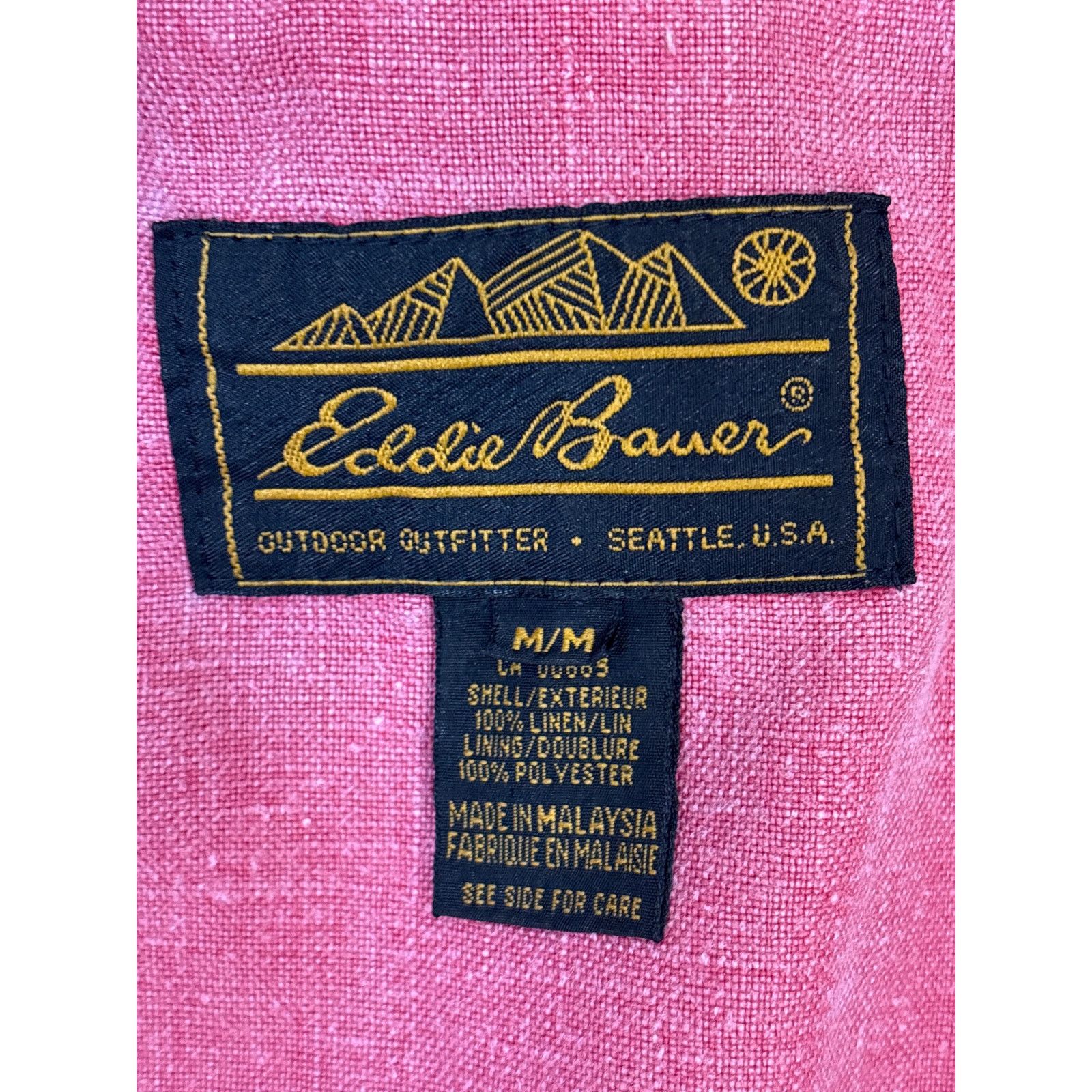 Eddie Bauer Vintage 90s Eddie Bauer salmon 100% linen women’s blazer M Size XL / US 12-14 / IT 48-50 - 3 Thumbnail