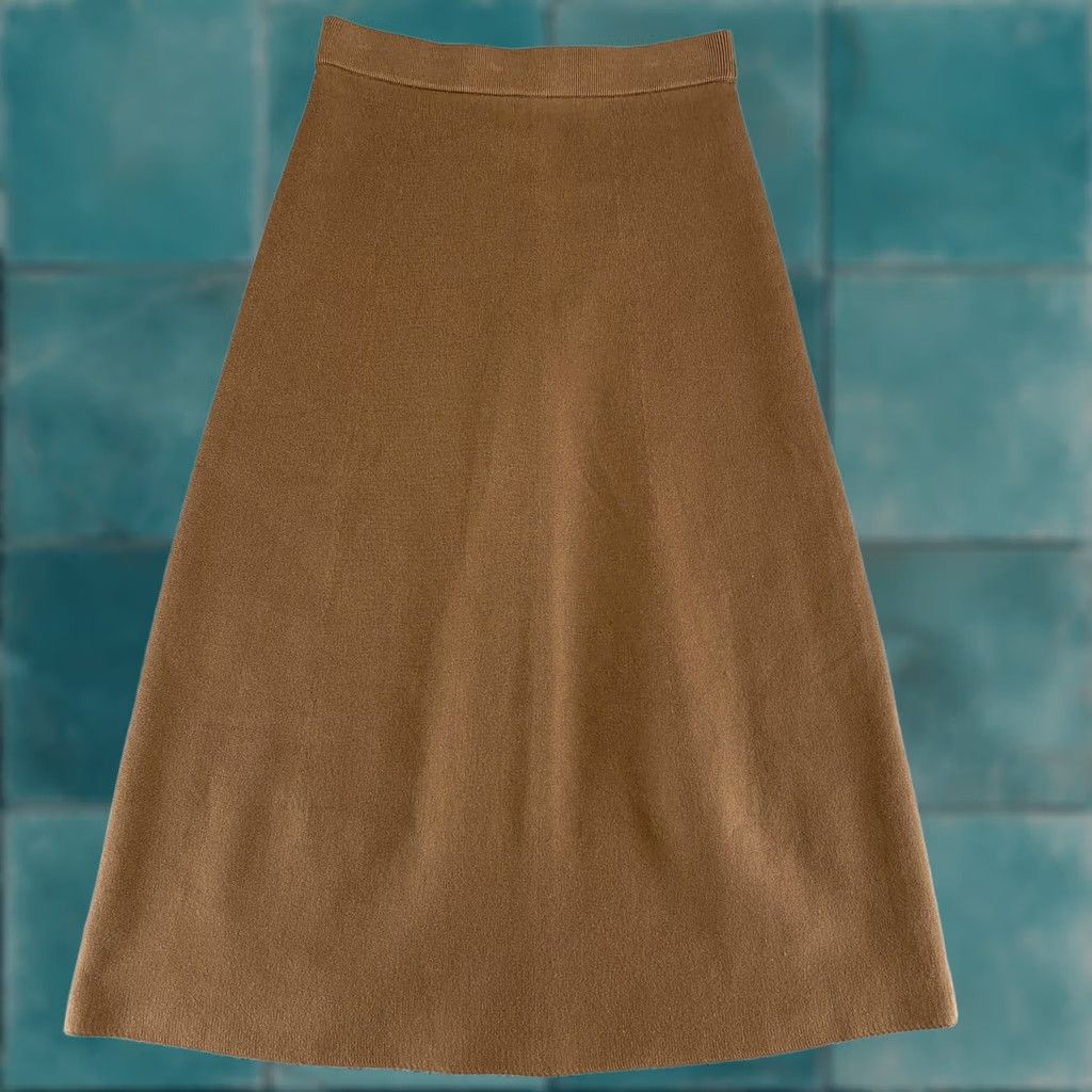 Uniqlo Uniqlo Knit Skirt M Brown A-Line Long Midi Minimalist Capsule Neutral Womens Size 32" / US 10 / IT 46 - 1 Thumbnail