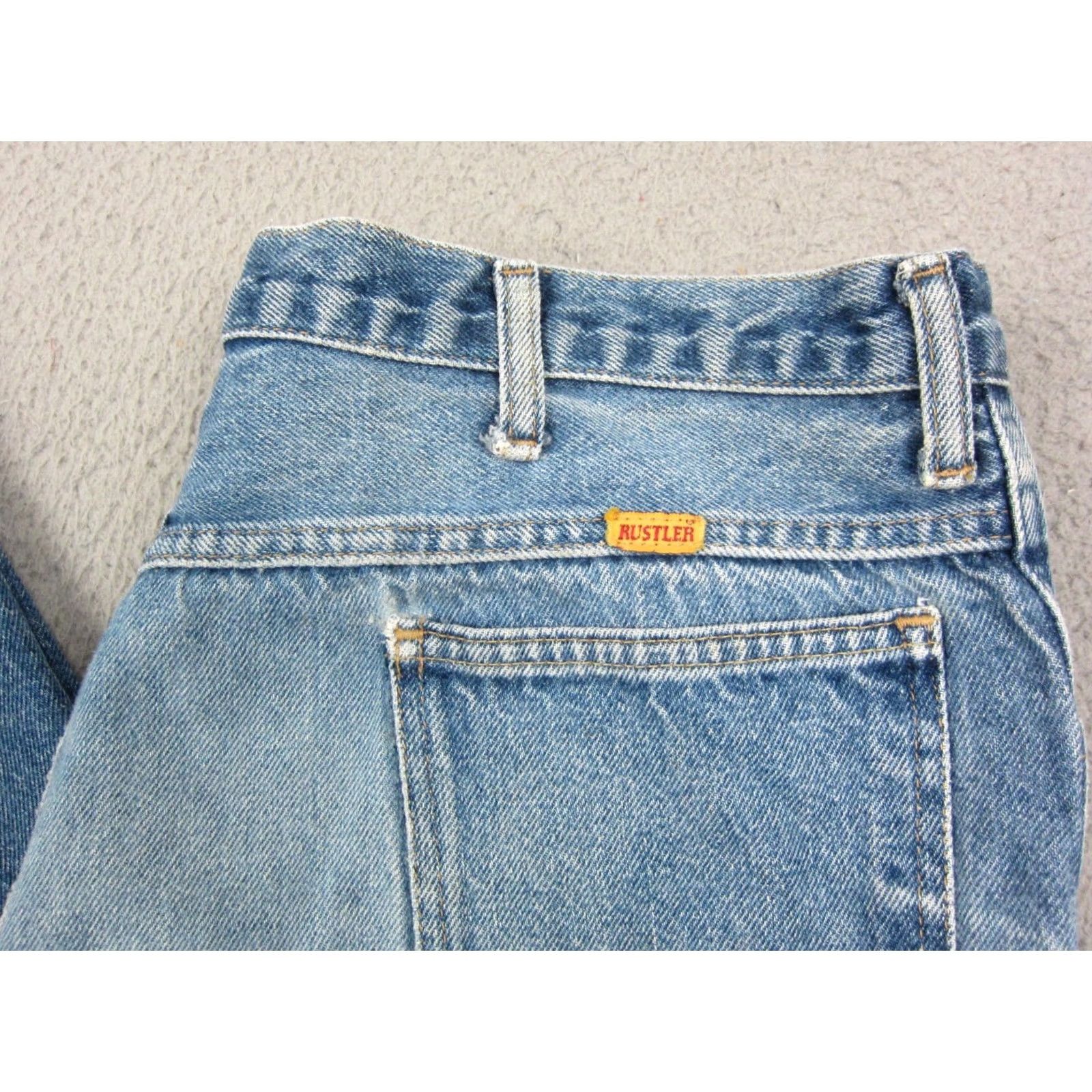 Denime VINTAGE Rustler Jeans Mens 38x30 Blue Denim Straight 5-Pocket Cotton Pants 80s 90s W Size US 38 / EU 54 - 3 Thumbnail