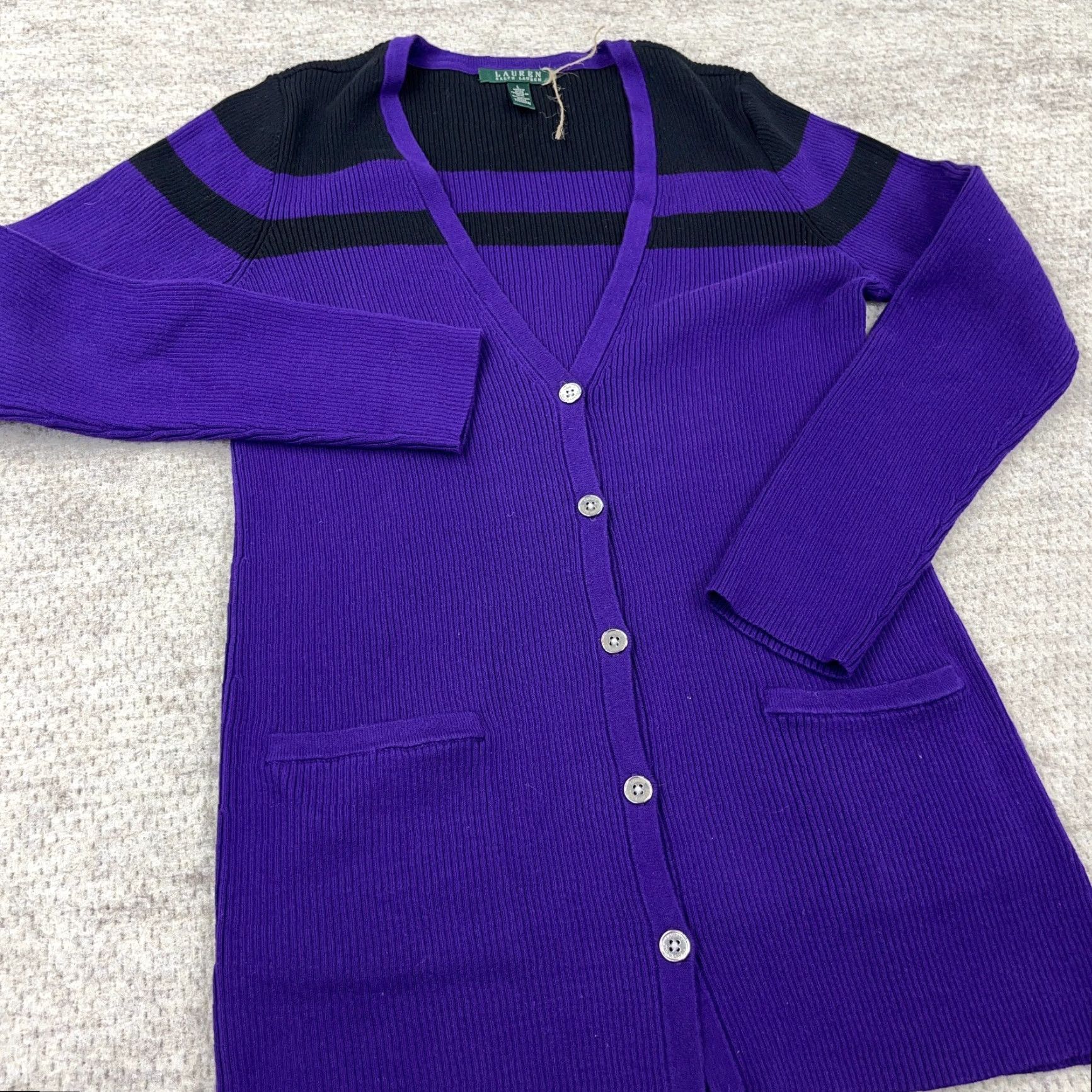 Ralph Lauren VINTAGE Lauren Ralph Lauren Cardigan Shirt Women L Purple Pockets All Seasons Lightweight 90s/Classic Mens Womens Size L / US 10 / IT 46 - 4 Thumbnail