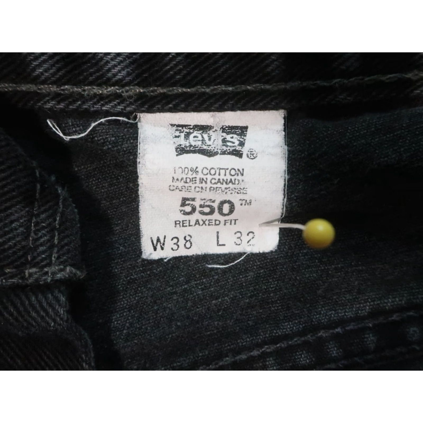 Levi's VINTAGE Levi's Jeans 550 36x32 Black Relaxed Tapered Denim 5-Pocket Zip Canada Mens Size US 36 / EU 52 - 4 Thumbnail
