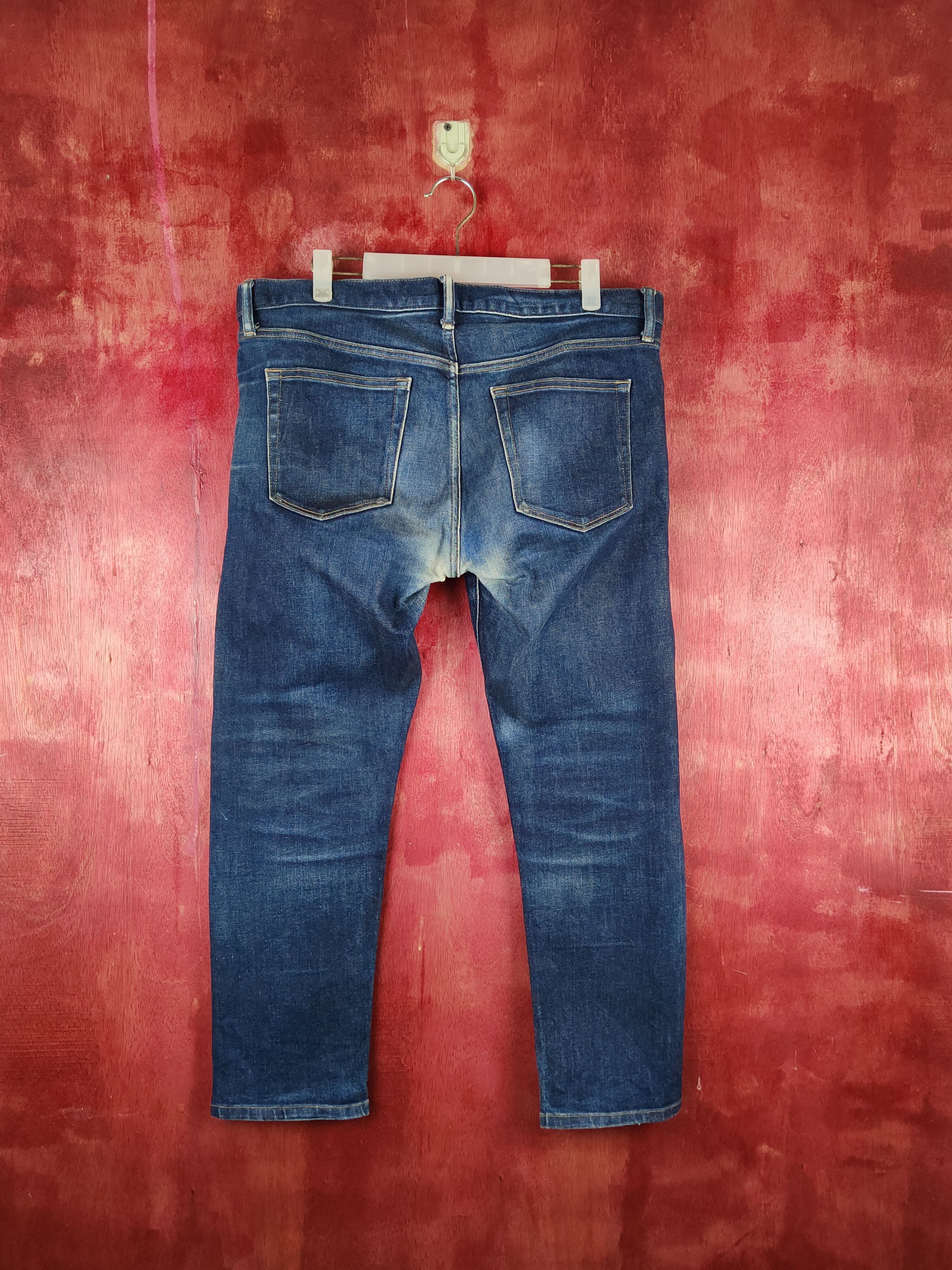 Japanese Brand Uniqlo Dark Blue Distressed Ripped Jeans #S1623 Size US 36 / EU 52 - 7 Thumbnail