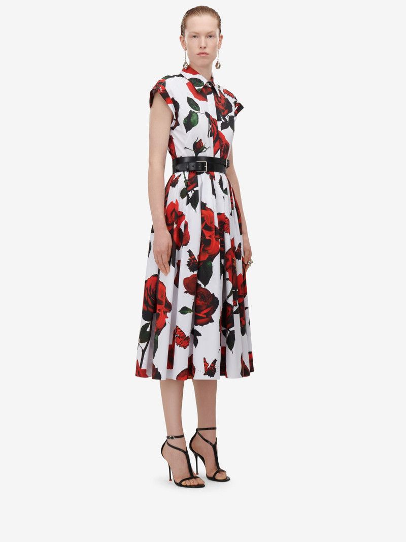 Alexander McQueen o1srvl11e0326 Tudor Rose Flared Shirt Dress in Multicolor Size S / US 4 / IT 40 - 3 Thumbnail