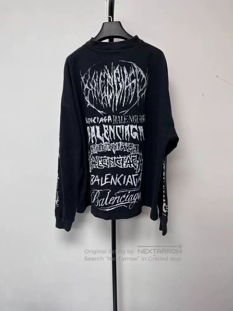 Balenciaga Balenciaga Letter Print Round Neck Long Sleeve T-Shirt Size US L / EU 52-54 / 3 - 2 Thumbnail