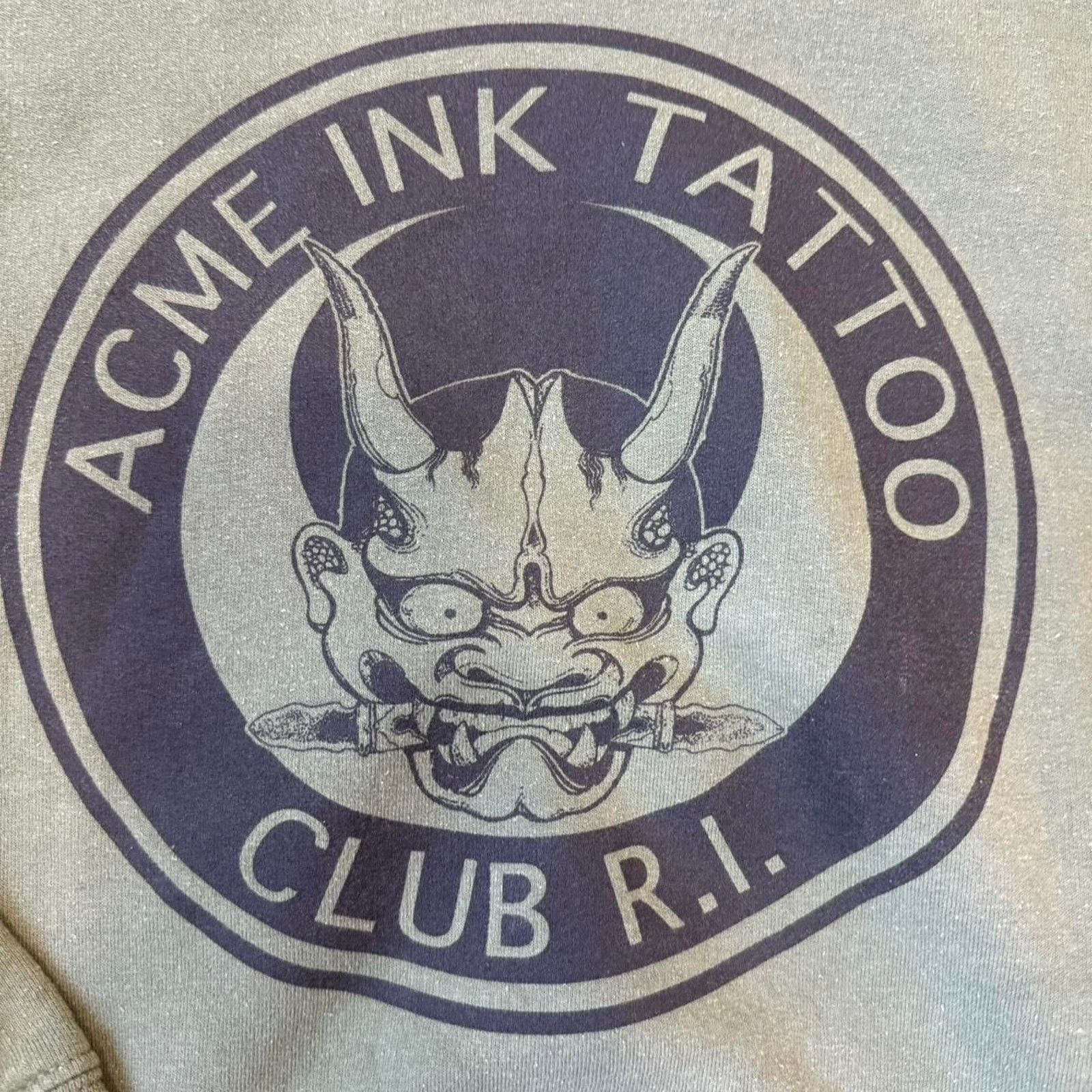 Gildan × Vintage Retro Green and blue Acme Ink Club Rhode Island hoodie Size US L / EU 52-54 / 3 - 2 Thumbnail