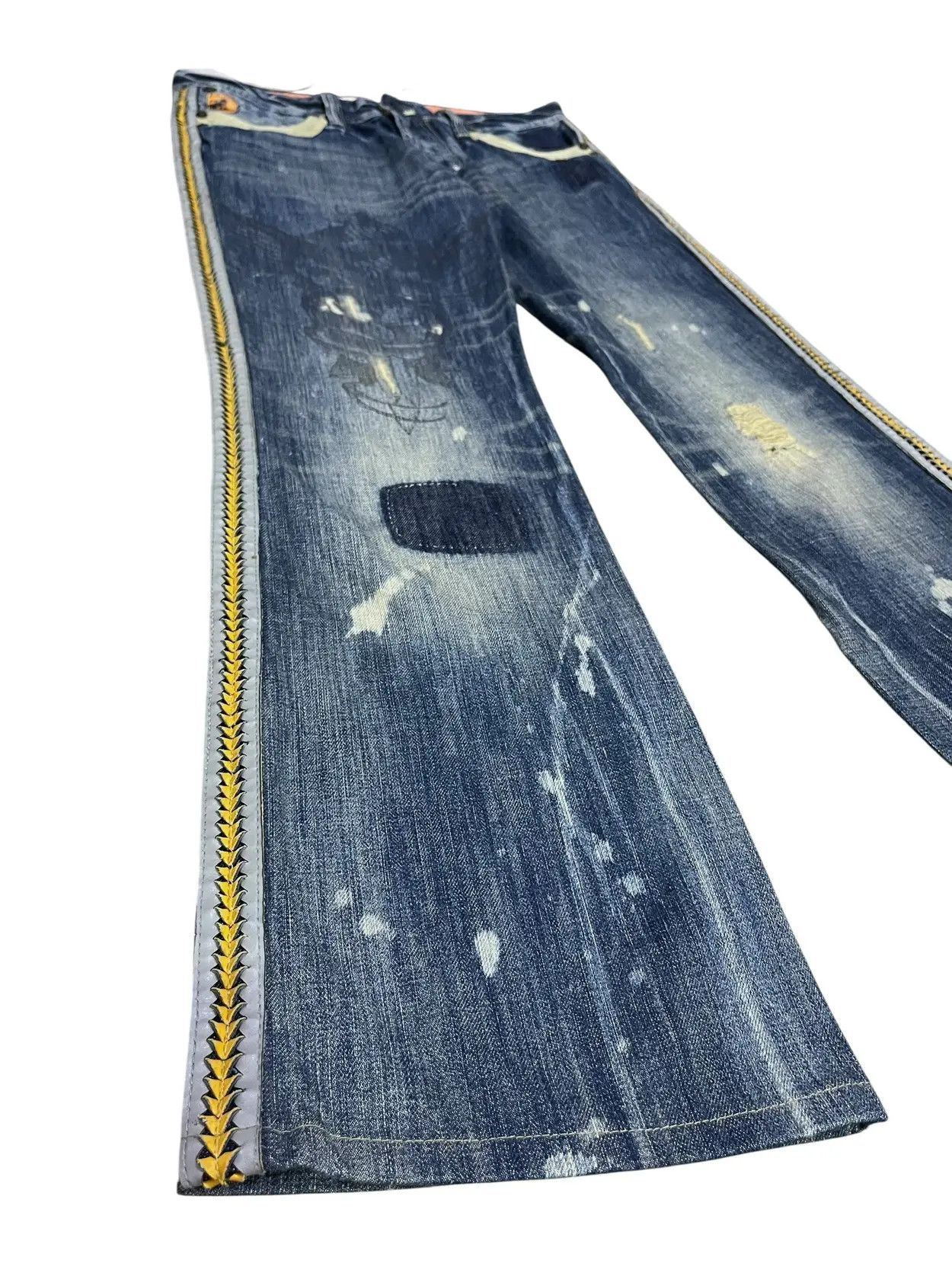 Parasuco PUNK FLARE🔥PARASUCO DENIM LEGEND Distressed Tribal Jeans💥 Size US 33 - 2 Thumbnail