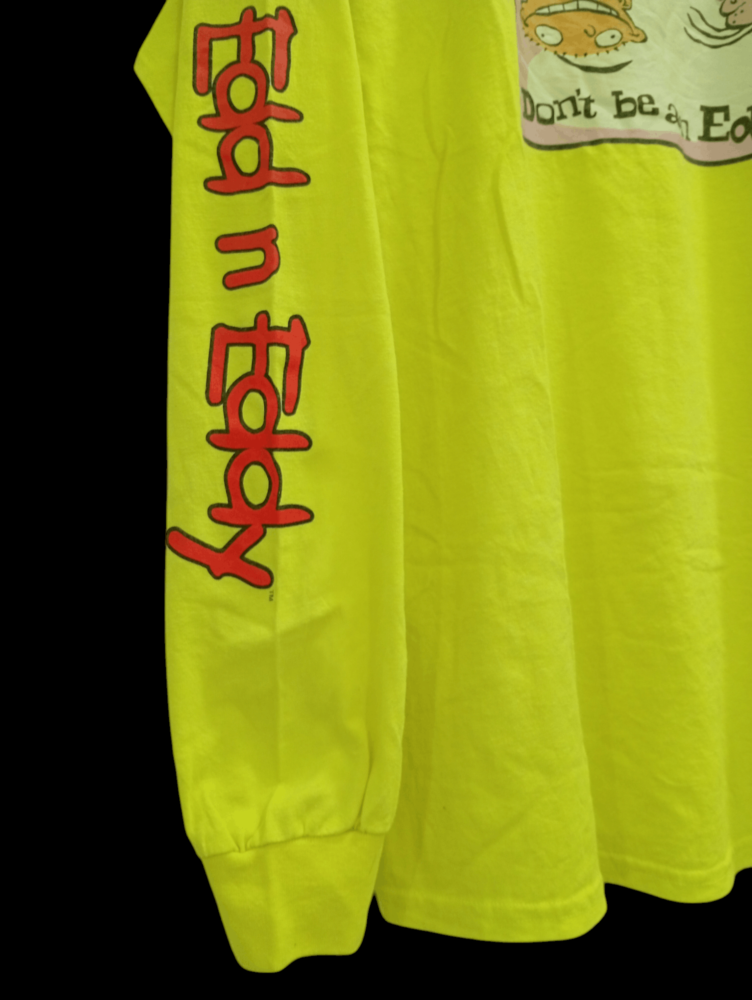 Cartoon Network × Vintage 🔥🔥Ed,Edd N Eddy Don't Be An Ed-iot LS T-Shirt Size US L / EU 52-54 / 3 - 6 Thumbnail