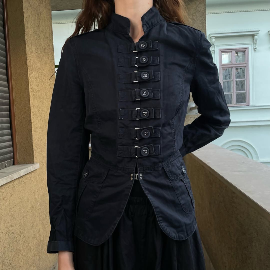 Other Vintage Archival Military Napoleon Jacket Sleaze Goth Black Size S / US 4 / IT 40 - 7 Thumbnail
