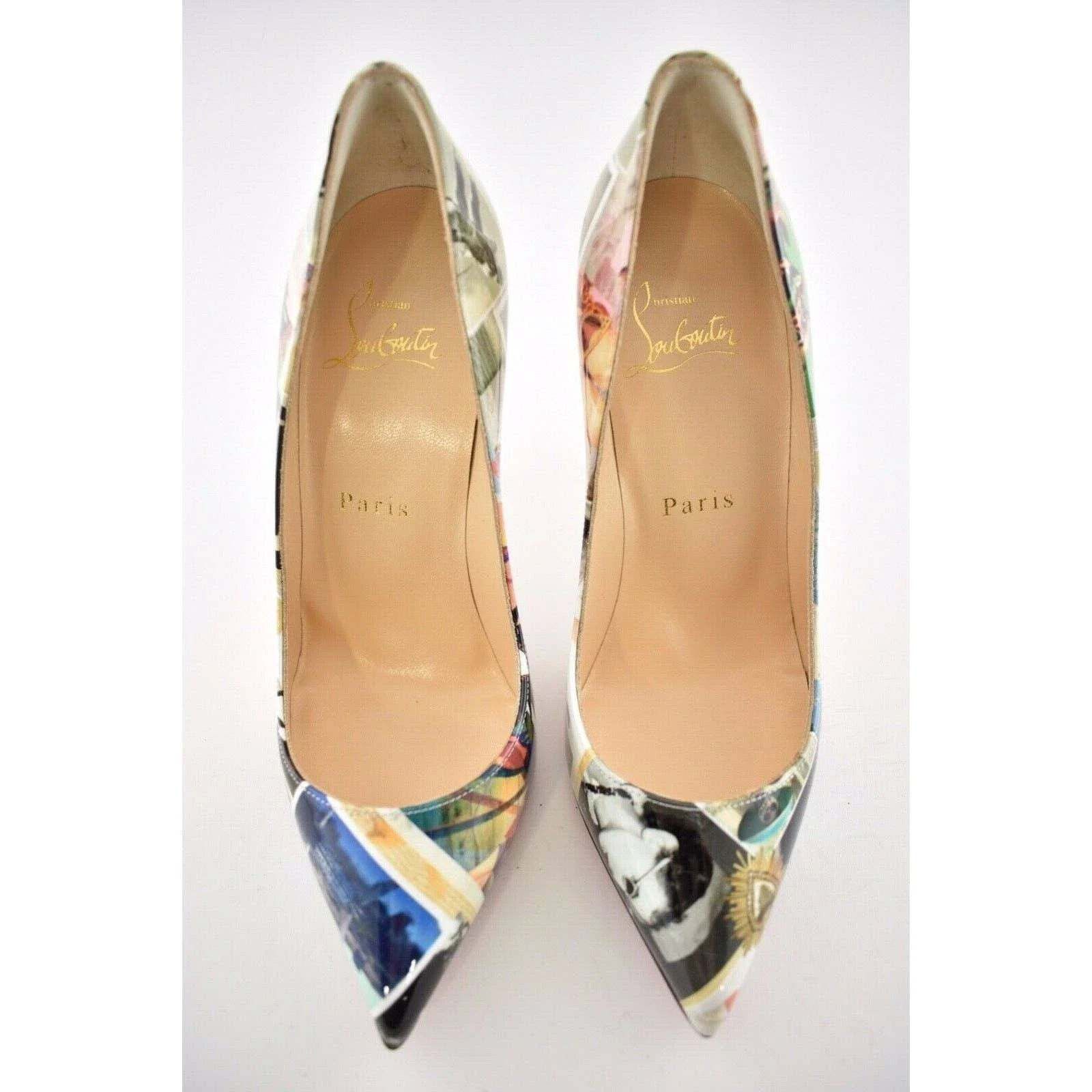 Christian Louboutin Christian Louboutin Pigalle Follies 100 Patent Collage Black Size US 6 / IT 36 - 7 Thumbnail