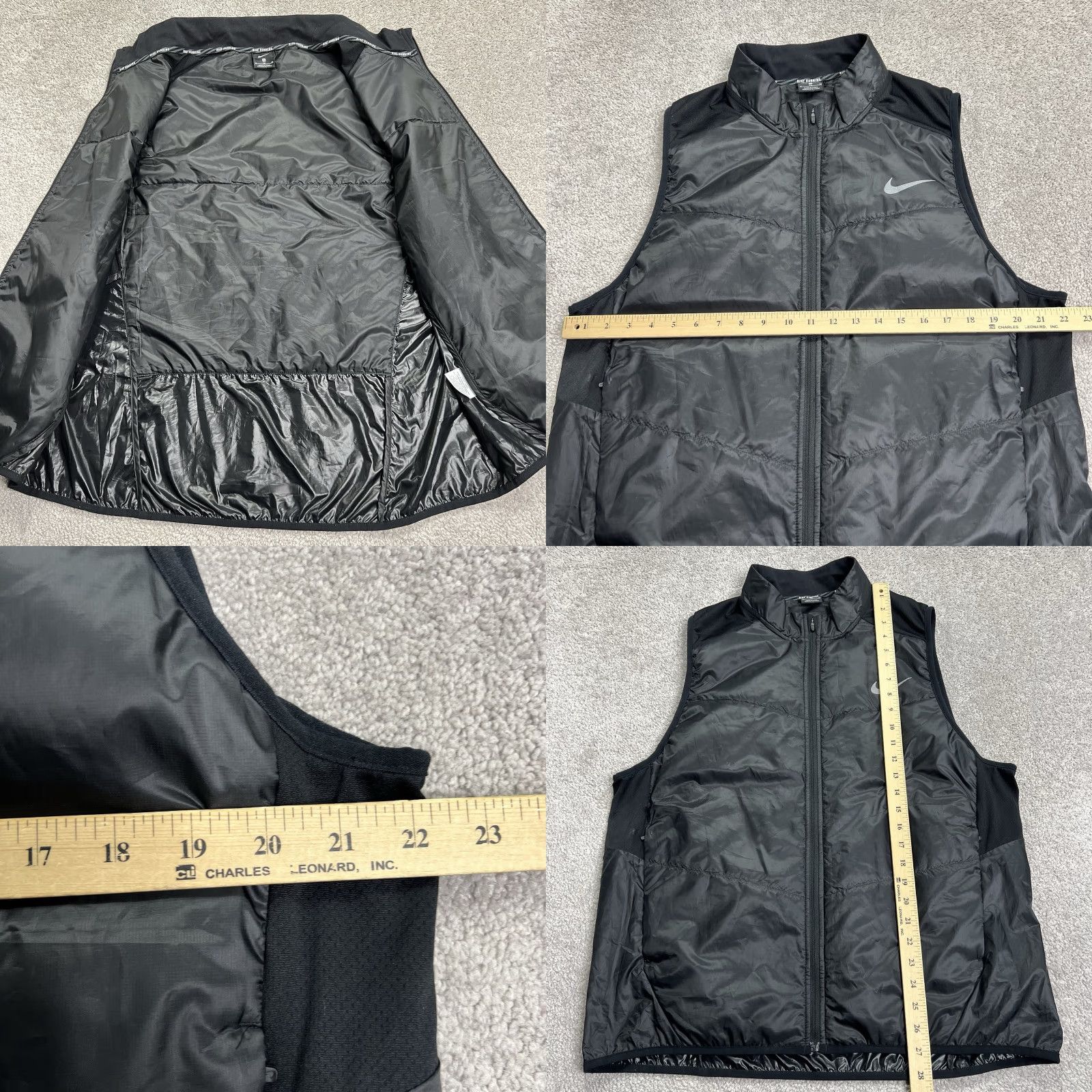 Nike Nike Running Vest Men's XL Polyfill Light 922457-010 Black Full Zip Lightweight Size US XL / EU 56 / 4 - 8 Thumbnail