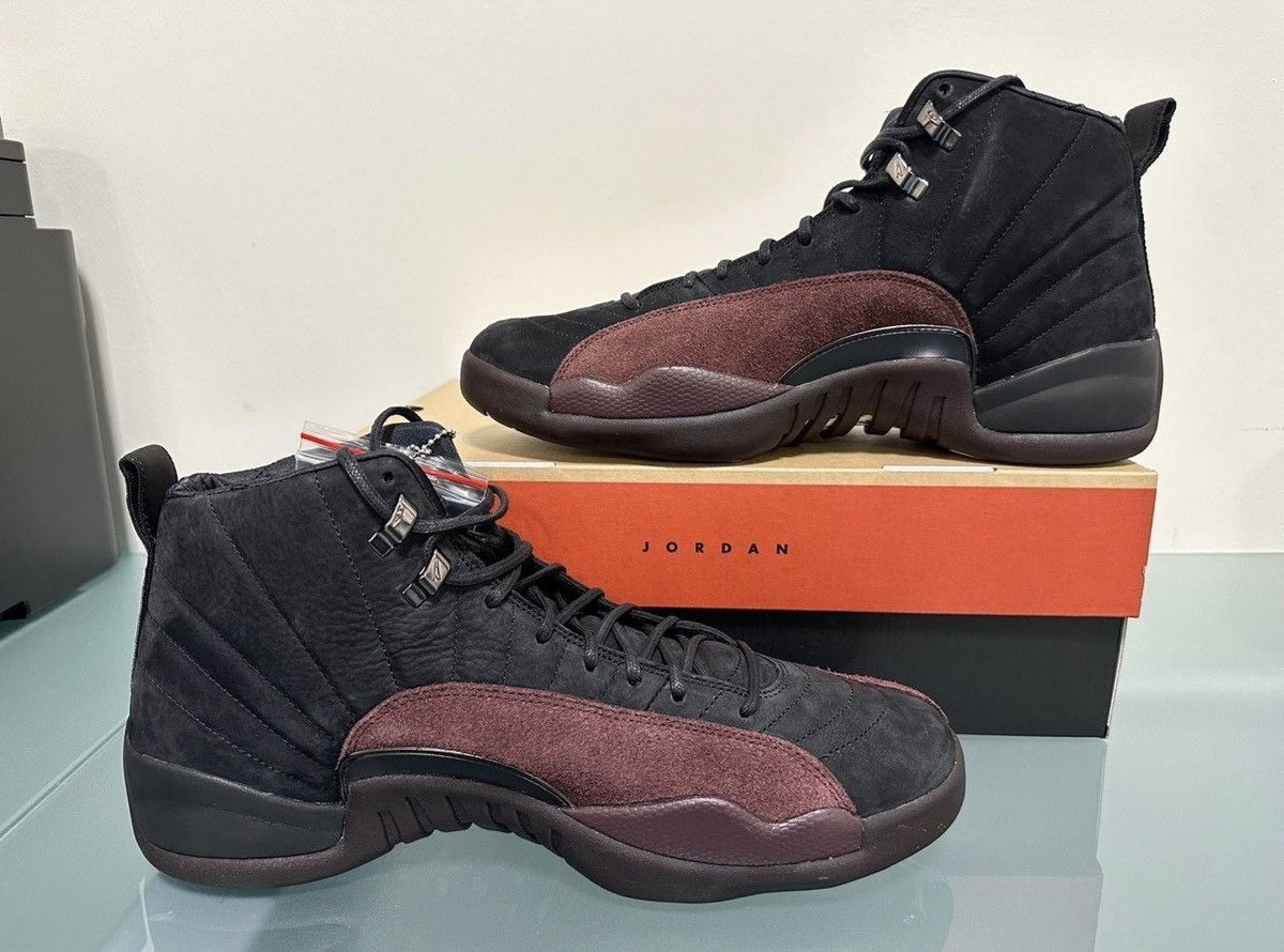 A Ma Maniere × Jordan Brand A Ma Maniere Air Jordan 12 Black Burgundy Sz 15.5 W / 14 M Size US 14 / EU 47 - 2 Thumbnail
