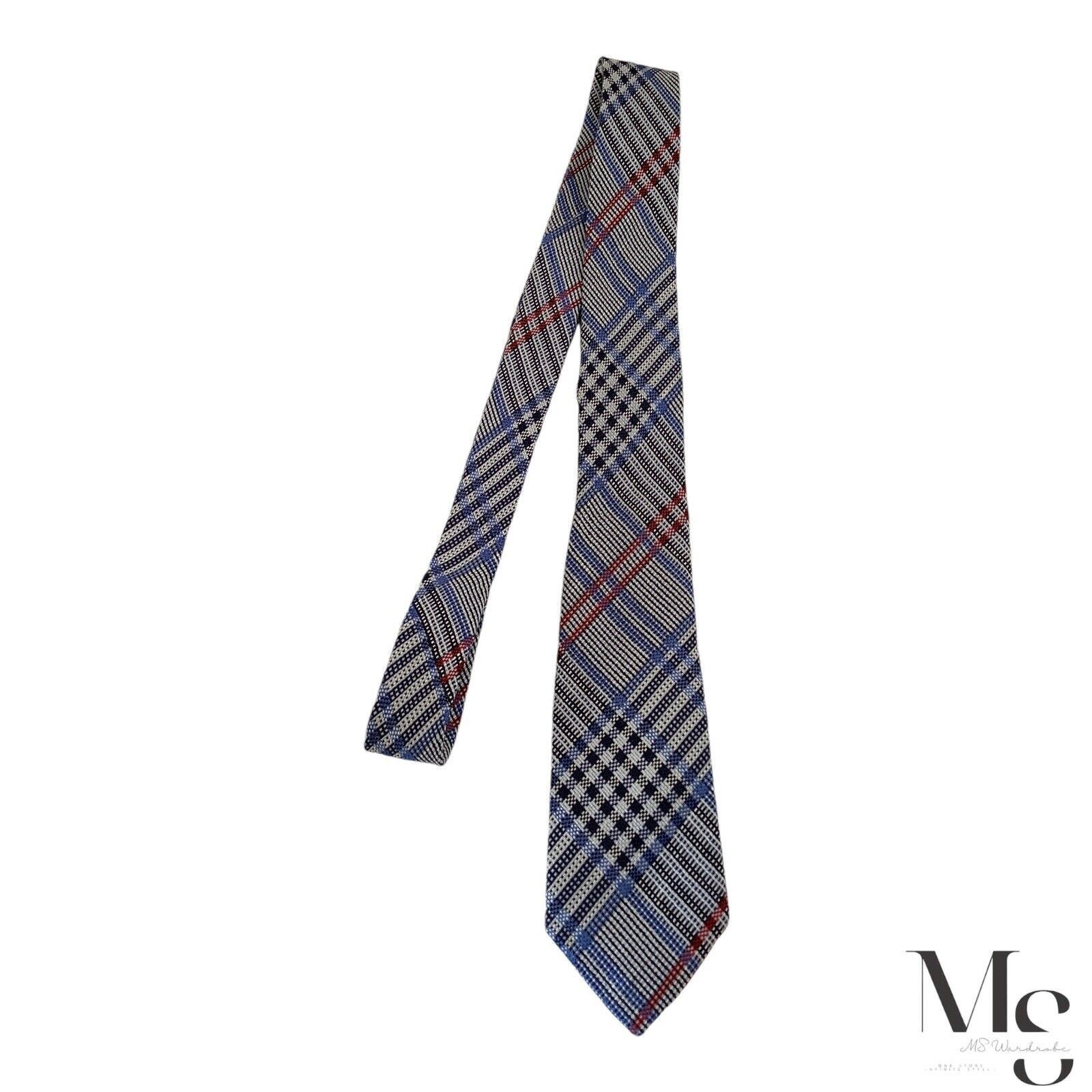 Other FRANCO BASSI XL Blue & Gray Plaids & Cheks Silk Blend Tie It Size ONE SIZE - 6 Thumbnail