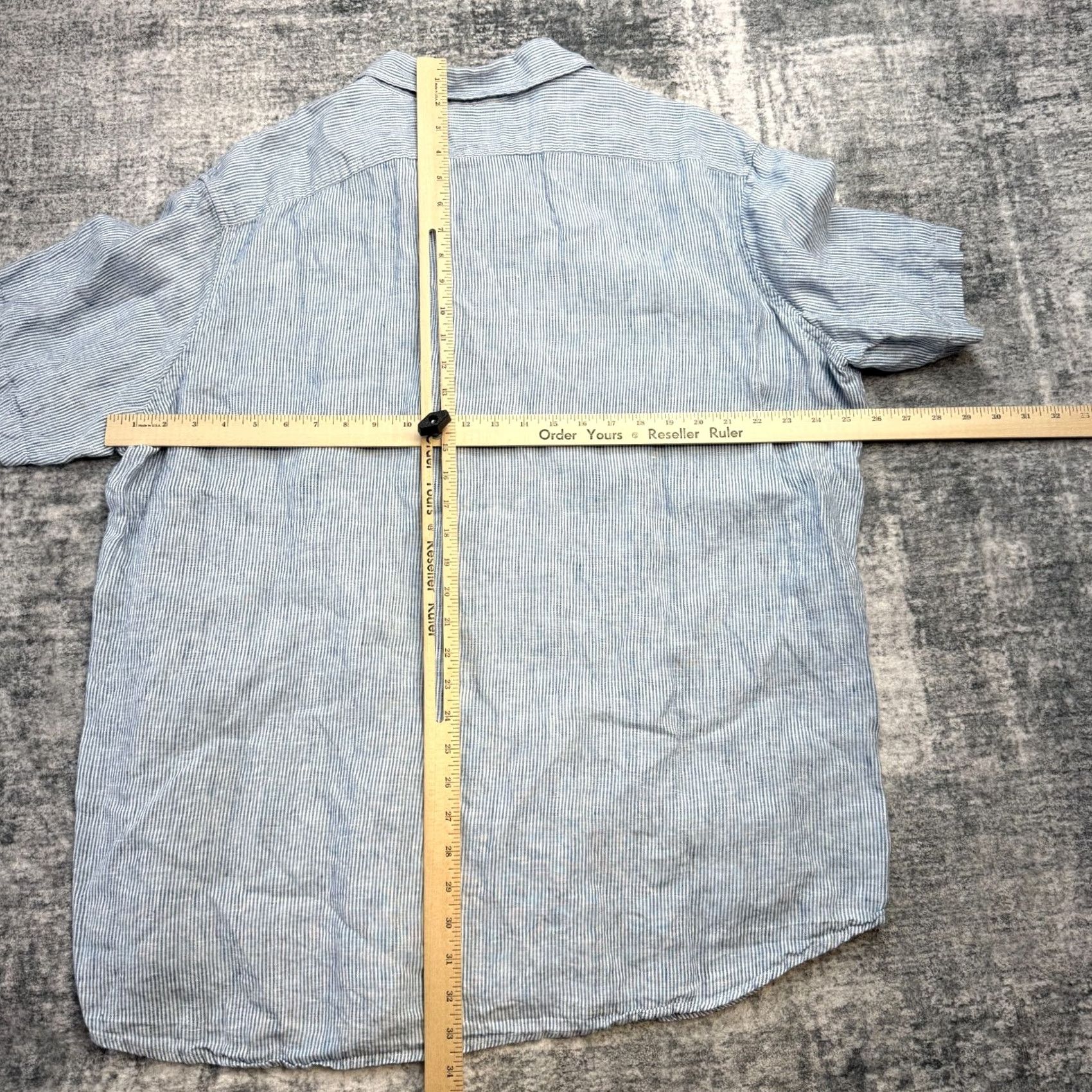 Vintage L.L. Bean Shirt Men 2XL Blue Striped Linen Button-Down Casual Preppy Beach Coastal Shirt Size US XXL / EU 58 / 5 - 5 Thumbnail