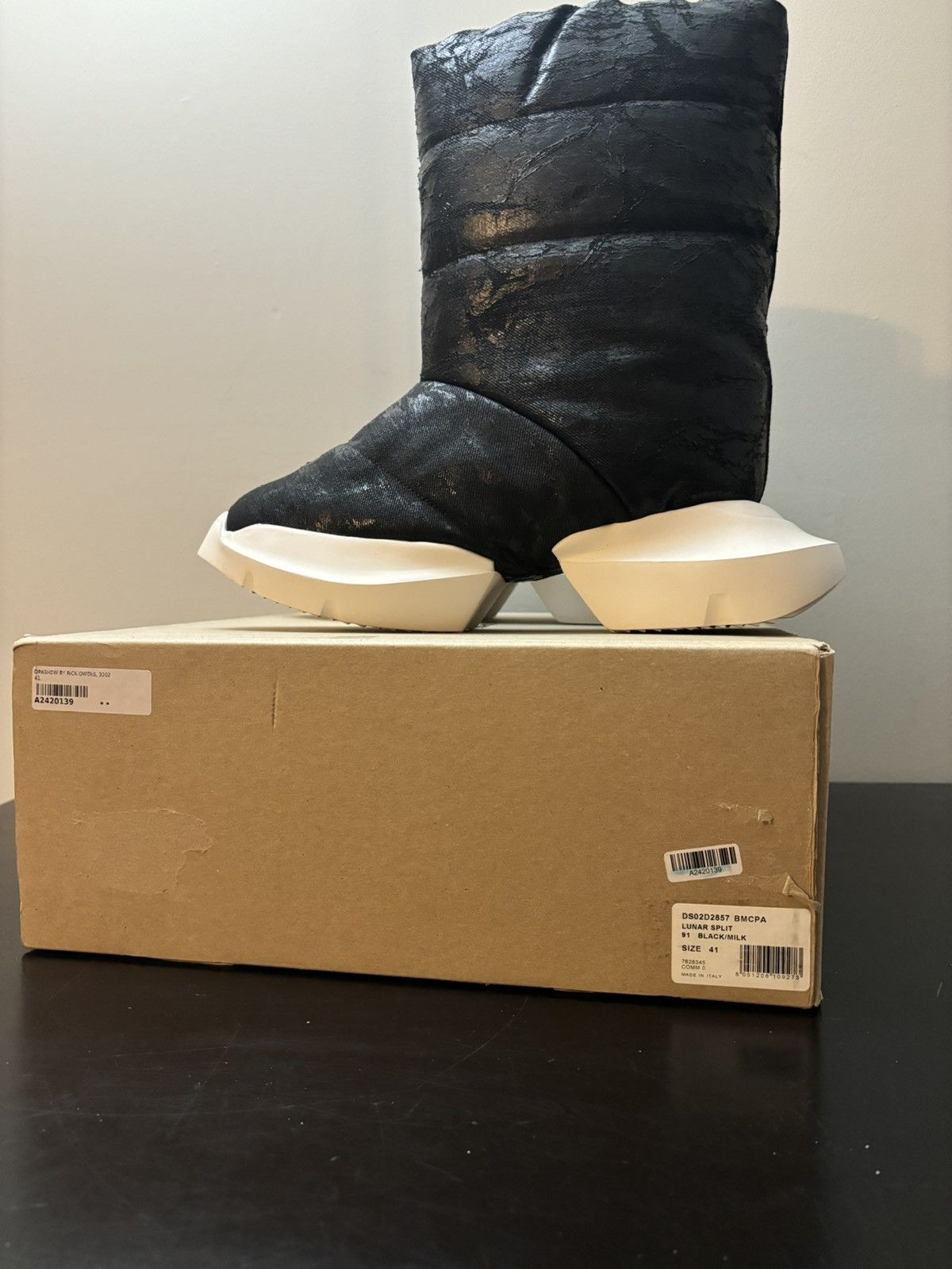 Rick Owens Drkshdw Rick Owens DRKSHDW Lunar Split Padded Boots Black Size US 8 / EU 41 - 8 Thumbnail