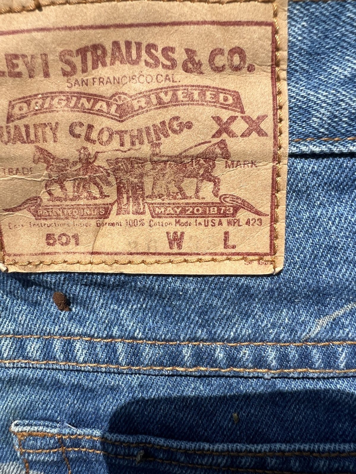 Levi's × Vintage 501 1 of 1 Designer Jorts Size US 36 / EU 52 - 3 Thumbnail