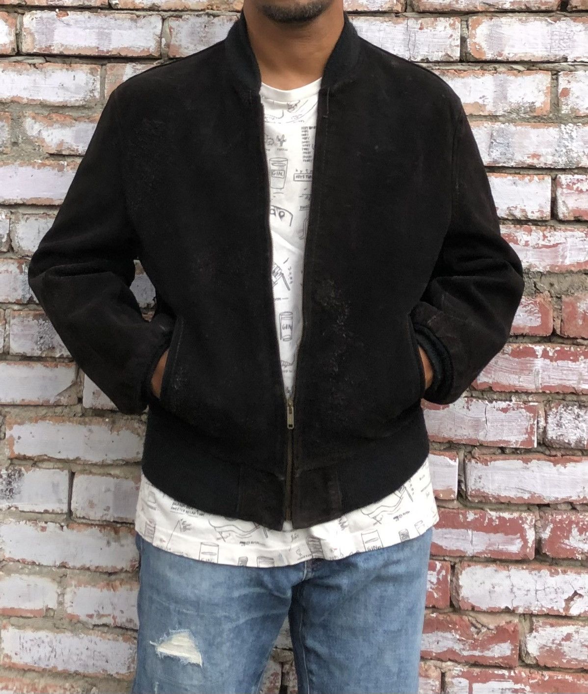 Schott Vintage SCHOTT NYC Suede Leather Bomber Jacket USA 🇺🇸 Size US M / EU 48-50 / 2 - 14 Thumbnail