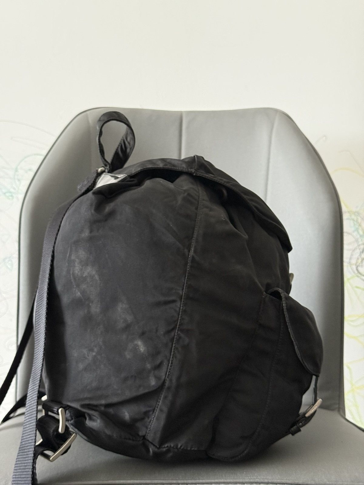 Prada Vintage Prada Black Large Backpack Size ONE SIZE - 5 Thumbnail