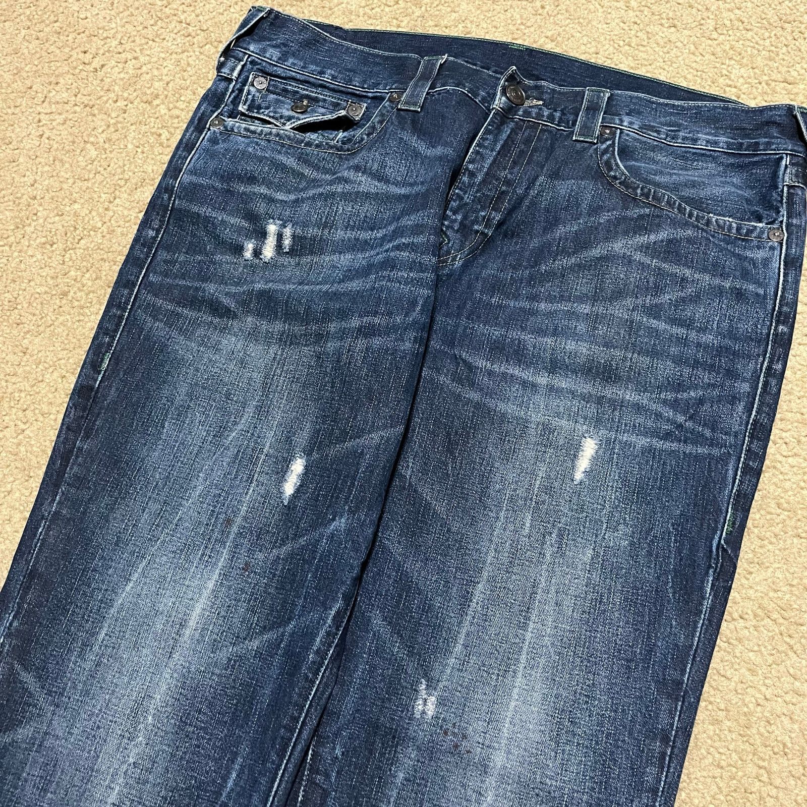 True Religion Y2K True Religion Ricky Super T Distressed Dark Wash Jeans Size US 40 / EU 56 - 4 Thumbnail