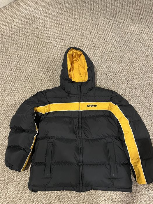 Supreme Supreme stripe panel down puffer jacket | Grailed