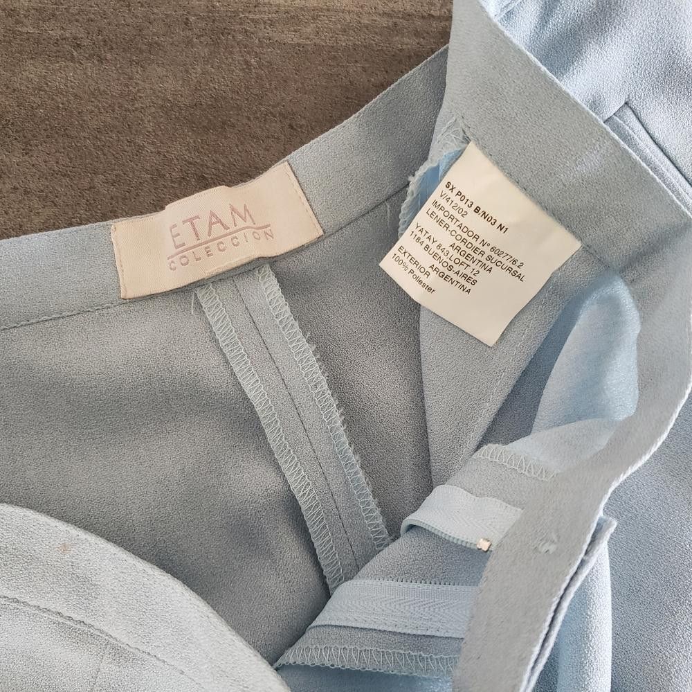 Designer Light Blue ETAM Collection Dress Pant Size 36" / US 14 / IT 50 - 4 Thumbnail