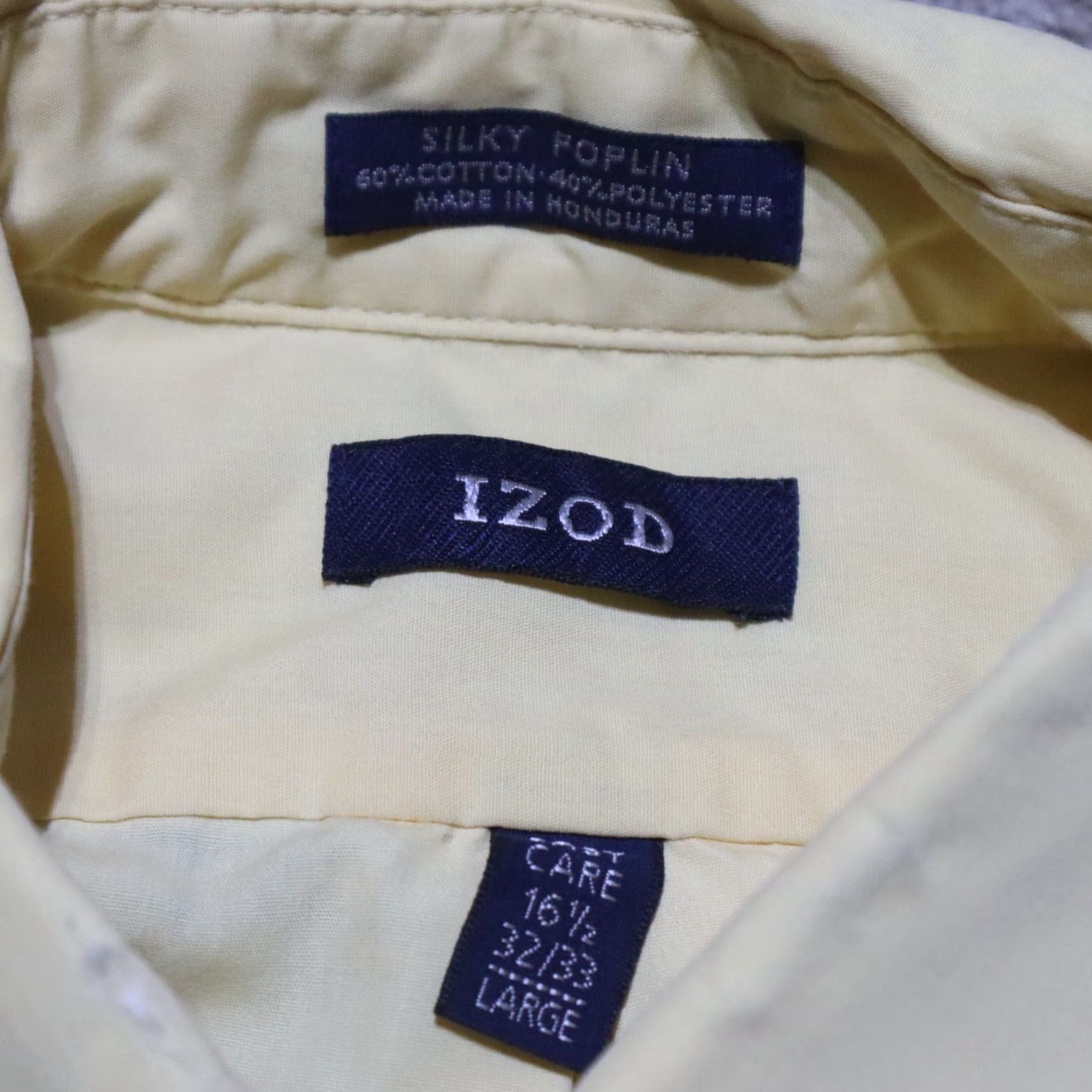 Izod IZOD Shirt Yellow Adult Mens 16.5 32/33 Button-Up Long Sleeve Collared Casual Colorful Modern Poplin Size US L / EU 52-54 / 3 - 3 Thumbnail