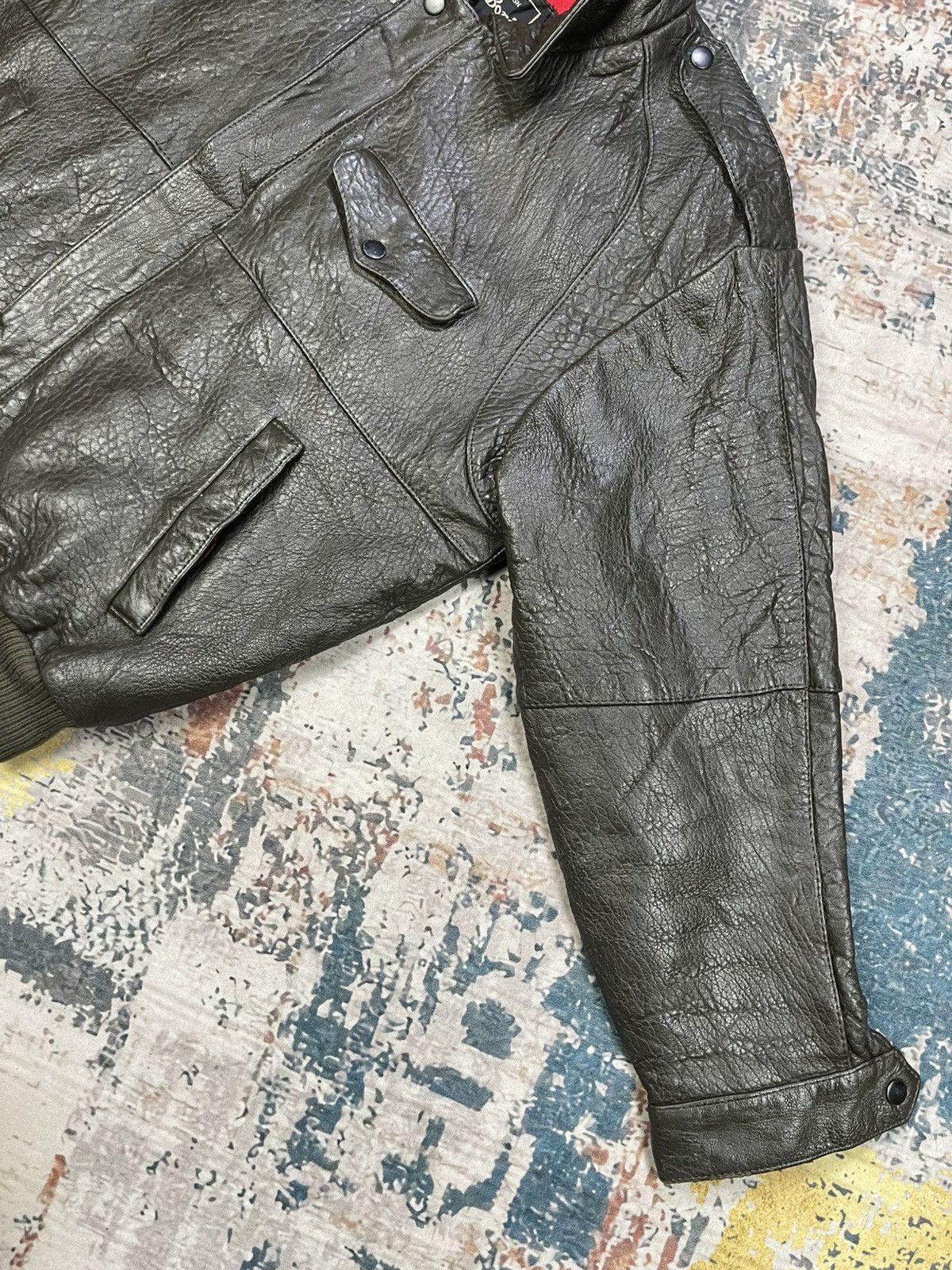 Genuine Leather Vtg Distressed Crumbled Sheepskin Leather Bombers Size US M / EU 48-50 / 2 - 7 Thumbnail