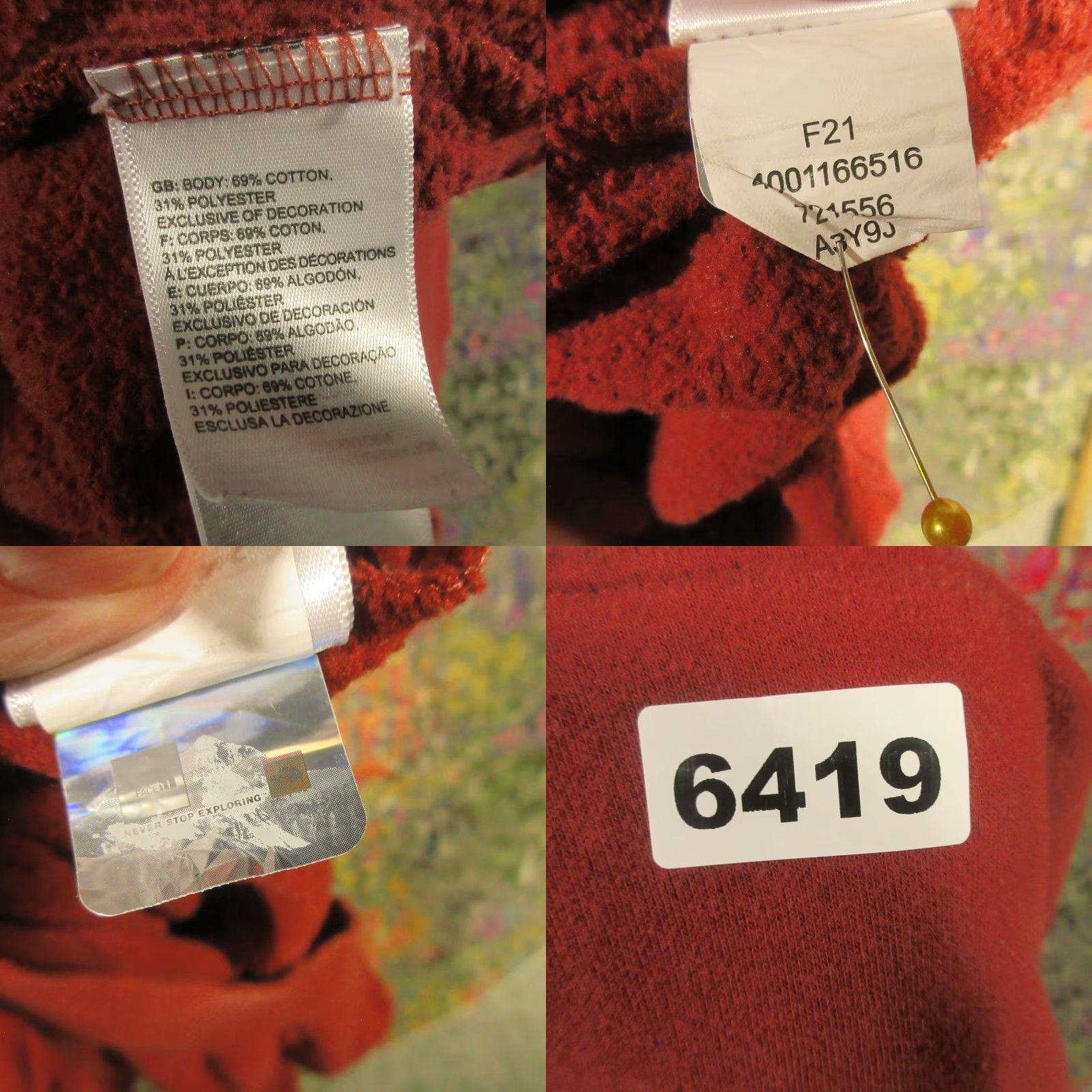 The North Face The North Face Hoodie Mens M Oversized Maroon Pullover Never Stop Exproring Size US M / EU 48-50 / 2 - 8 Thumbnail