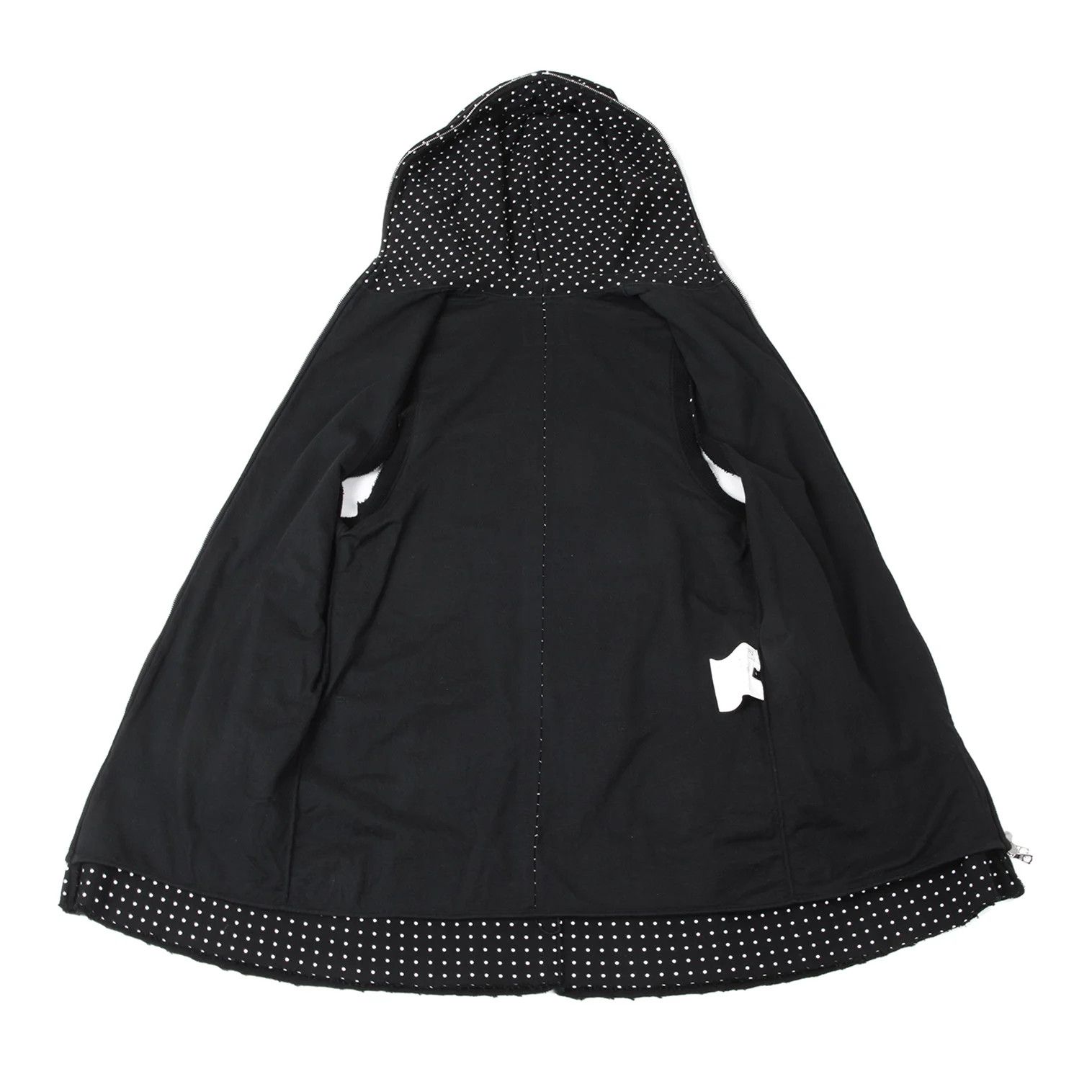 Ganryu Cotton Dot Print Cut Design Sleeveless Long Hoodie Black Size US S / EU 44-46 / 1 - 11 Thumbnail