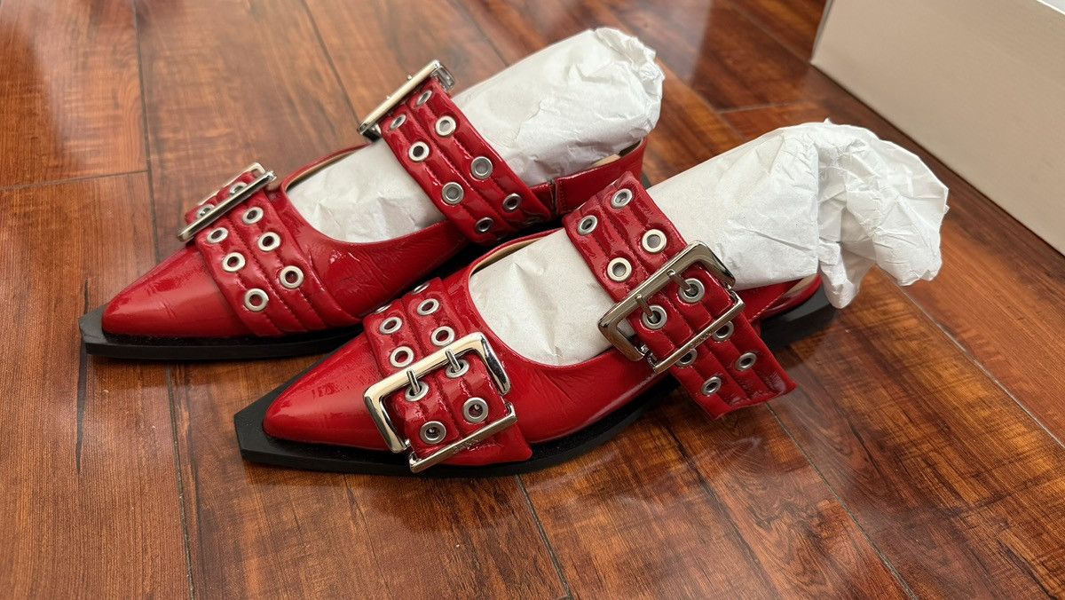 Ganni Ganni Ballerina Flats - Racing Red Size US 10 / IT 40 - 3 Thumbnail