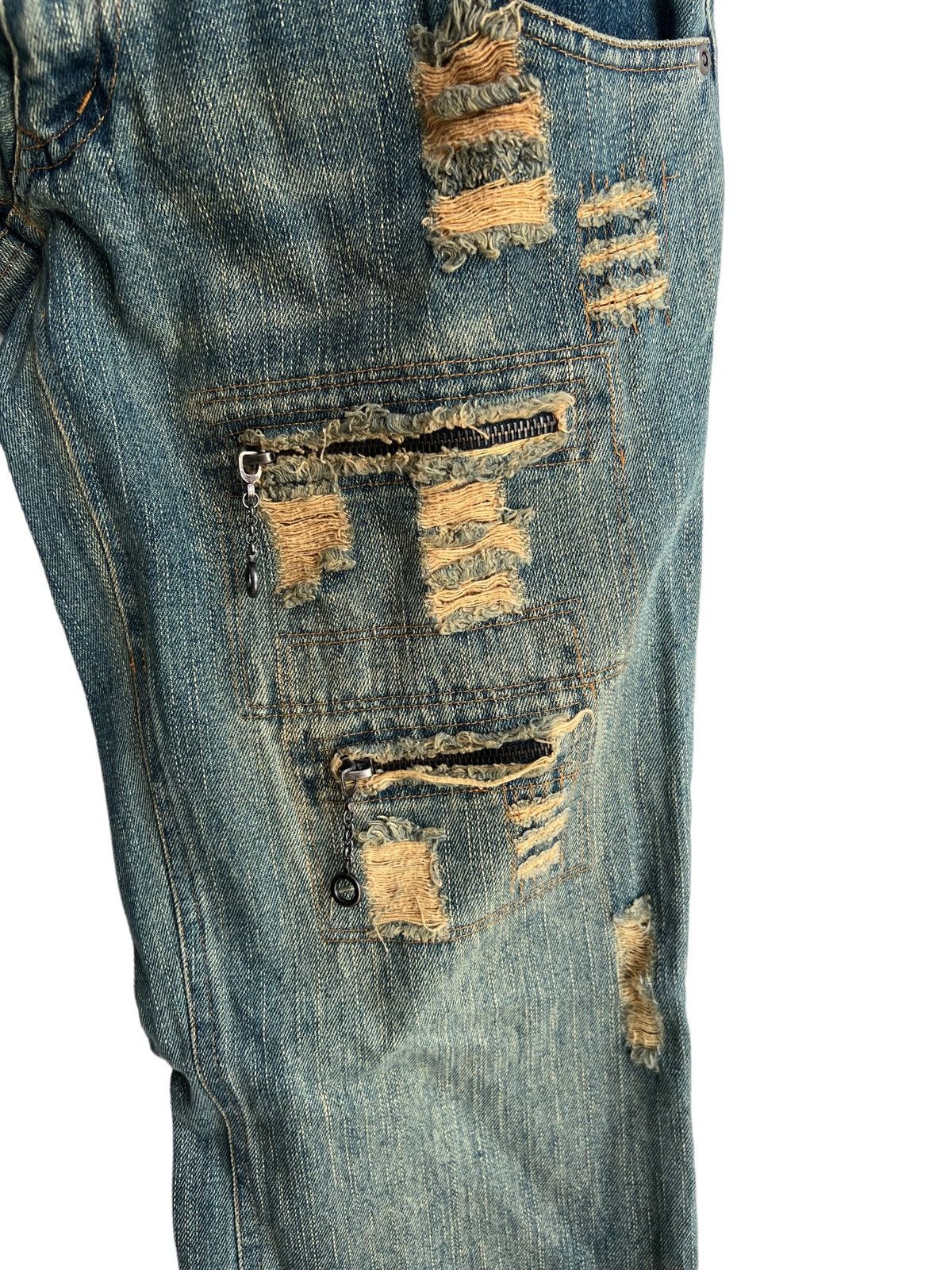 If Six Was Nine ITA "Anarchy Poems" Bullet Hole Double Waist Hybrid Denim Size US 32 / EU 48 - 9 Thumbnail