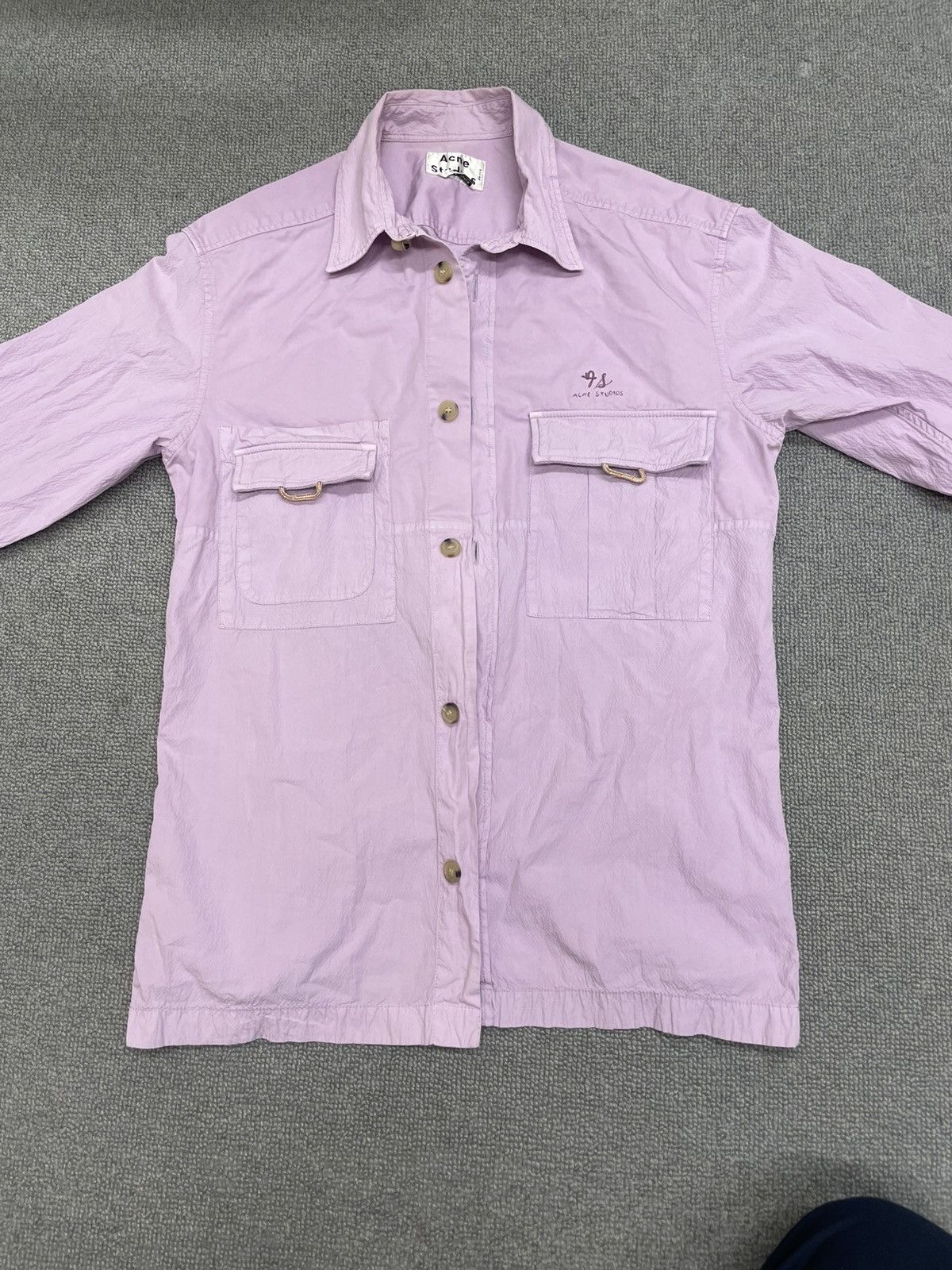 Acne Studios Acne Studios Lilac Button Up Long Sleeve Shirt Size US S / EU 44-46 / 1 - 1 Thumbnail