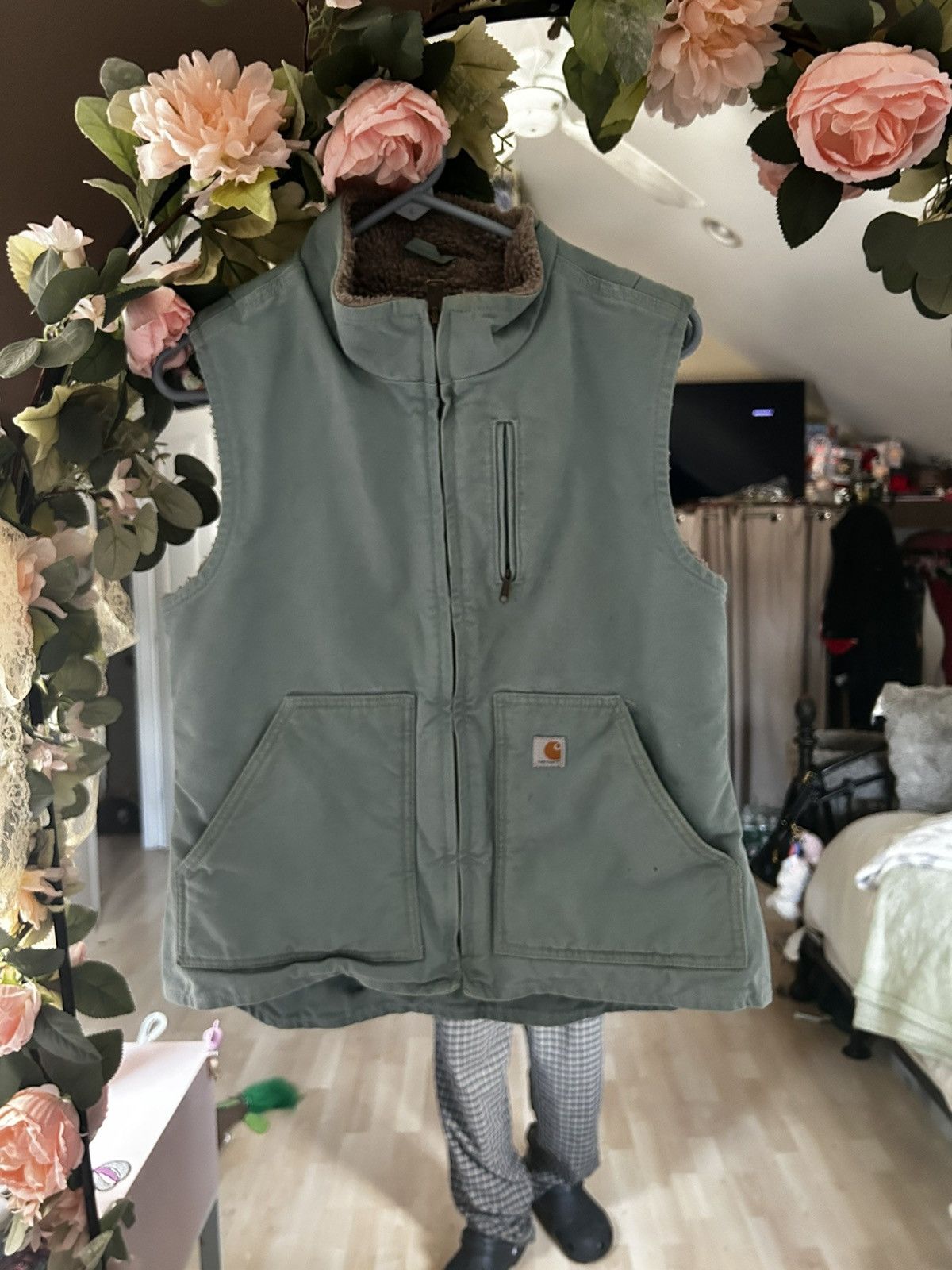 Carhartt Y2K Teal Carhartt Light Blue Sherpa lined Vest Size US XS / EU 42 / 0 - 6 Thumbnail
