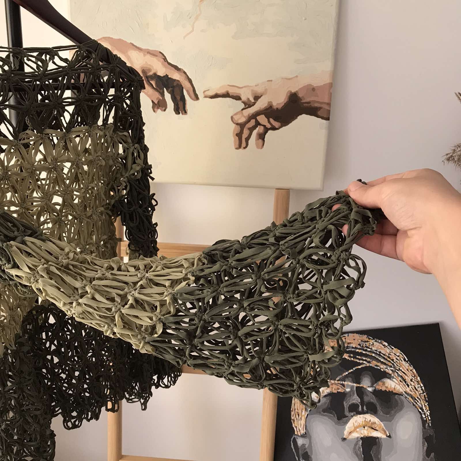 Handmade Rare Avant Garde Sweater Handmade Military Weaving 90s Size US L / EU 52-54 / 3 - 4 Thumbnail