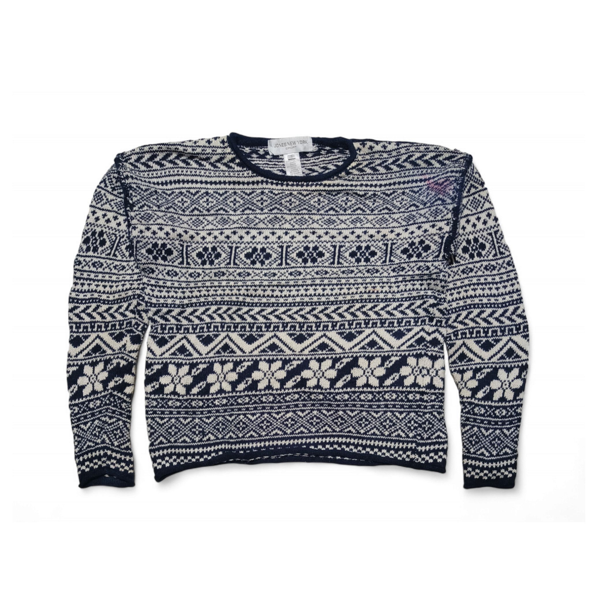 Jones New York Vintage 90s JONES NEWYORK Women's Aztec Motifs Knit Sweater Size S / US 4 / IT 40 - 1 Thumbnail