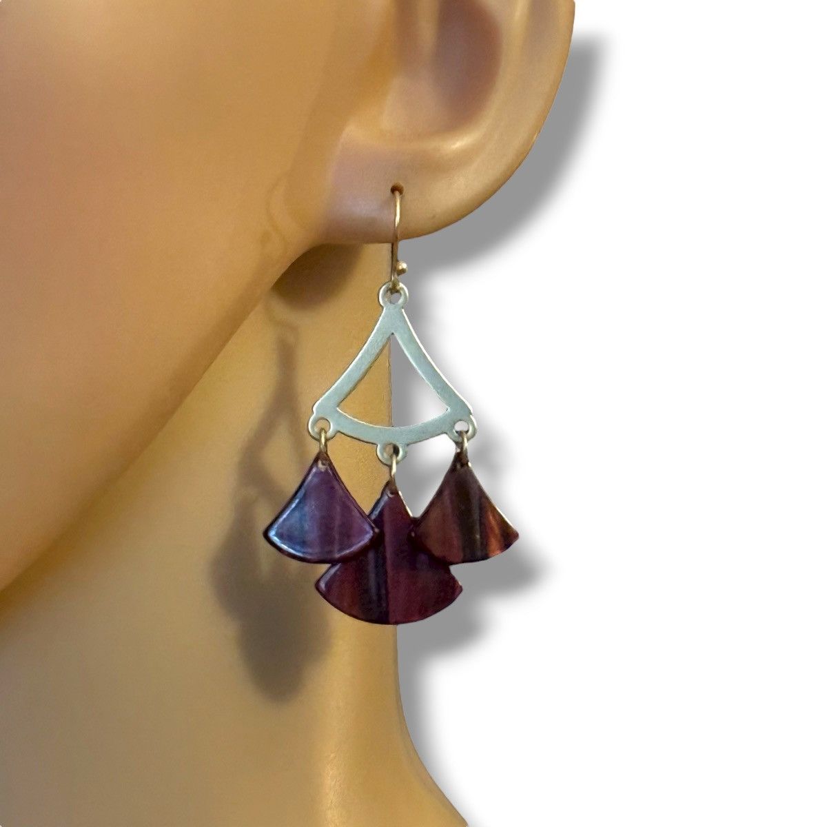 Other Gold tone geometric Tiger’s Eye dangle earrings Size ONE SIZE - 2 Thumbnail