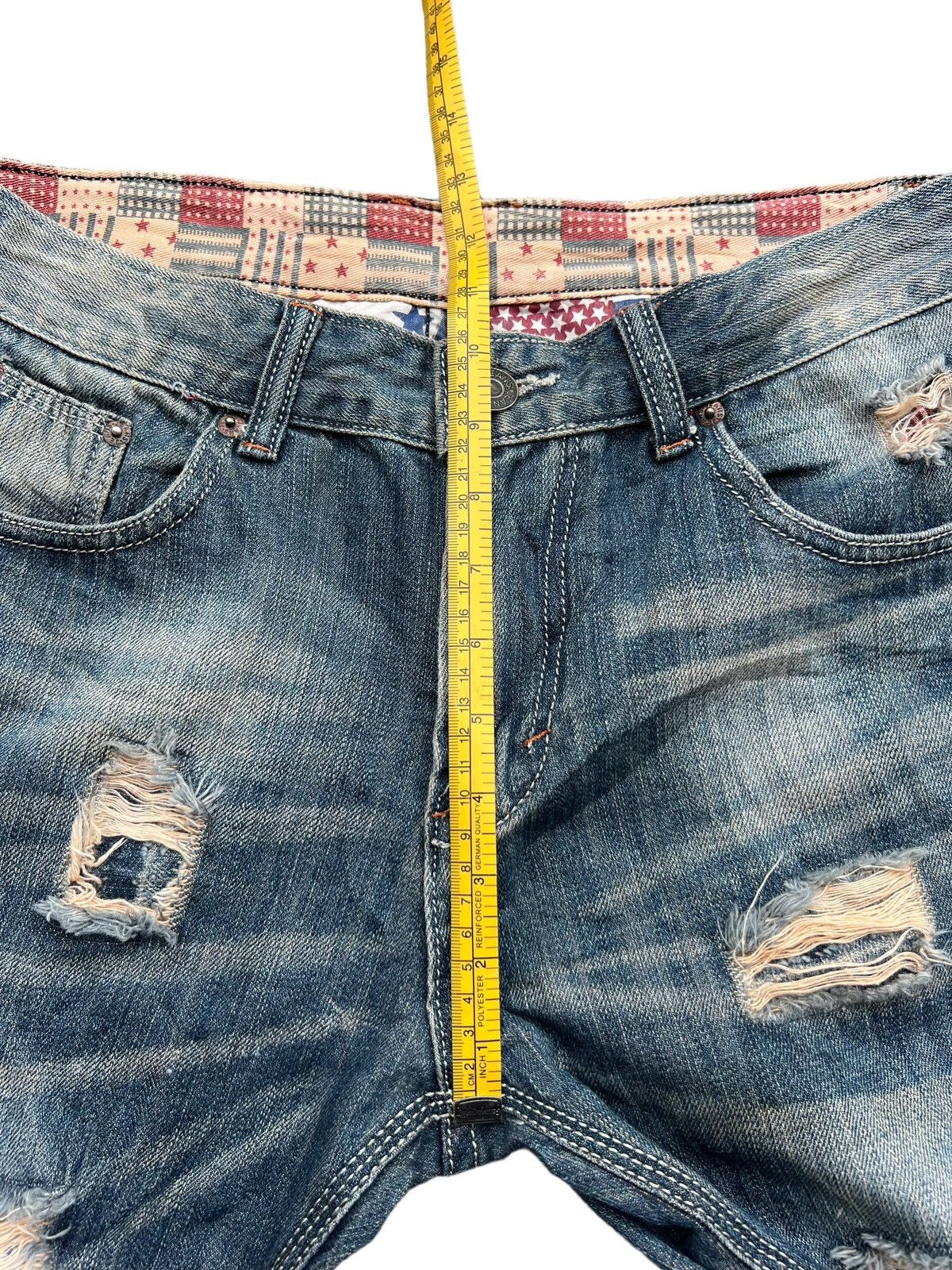 Japanese Brand Japan Distressed Patchwork Mudwash Denim Jeans 33x28 Size US 33 - 15 Thumbnail