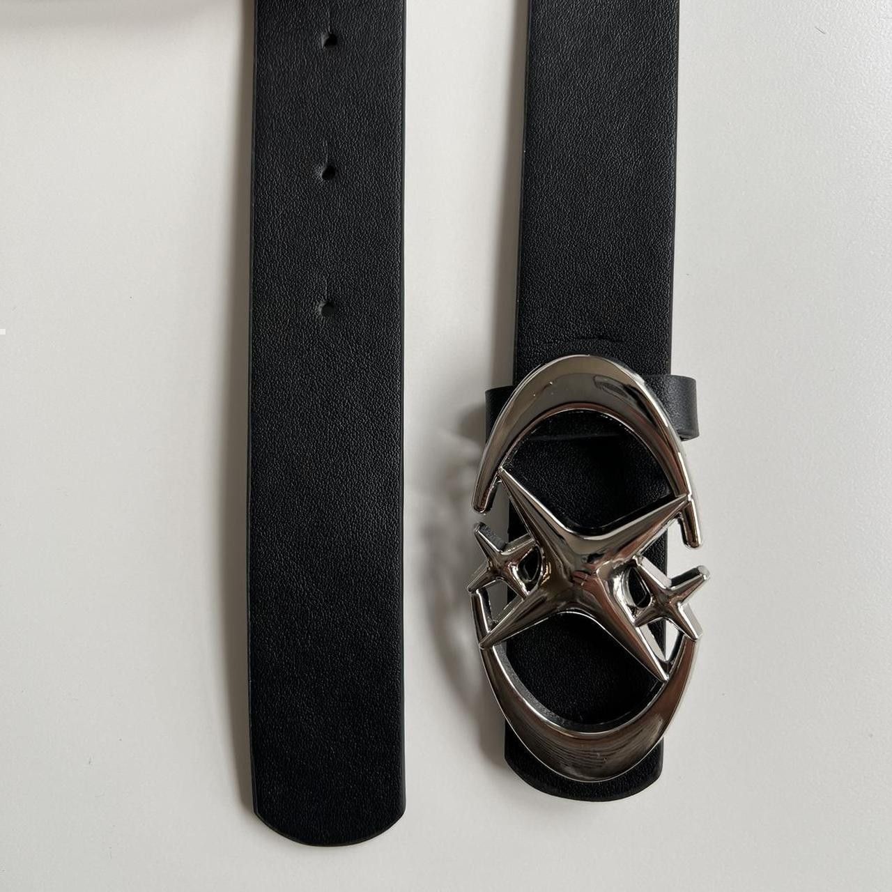 Japanese Brand 2000s chrome star futuristic star black and silver belt Size ONE SIZE - 8 Thumbnail