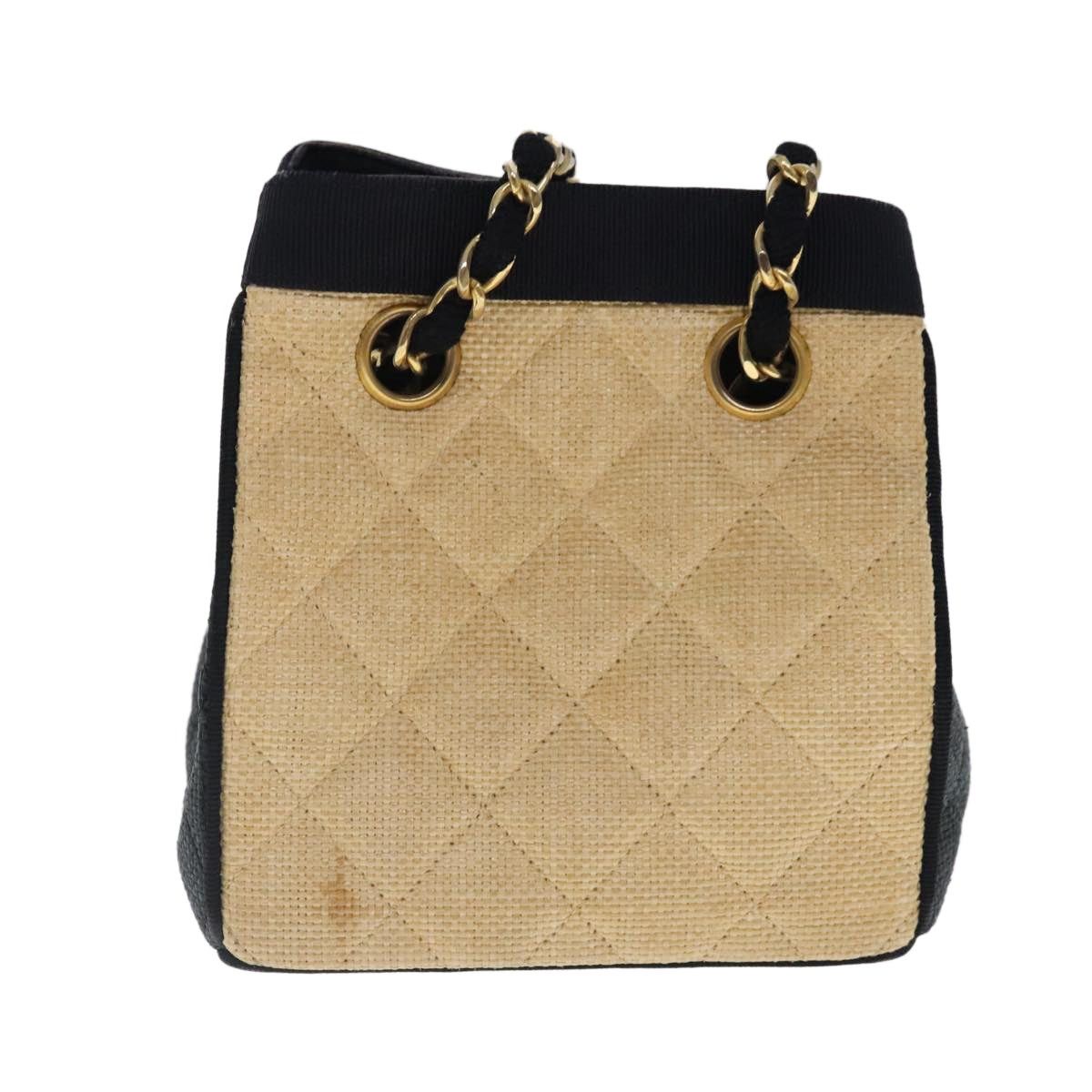 Chanel CHANEL Hand Bag Straw Beige Black CC Size ONE SIZE - 13 Thumbnail