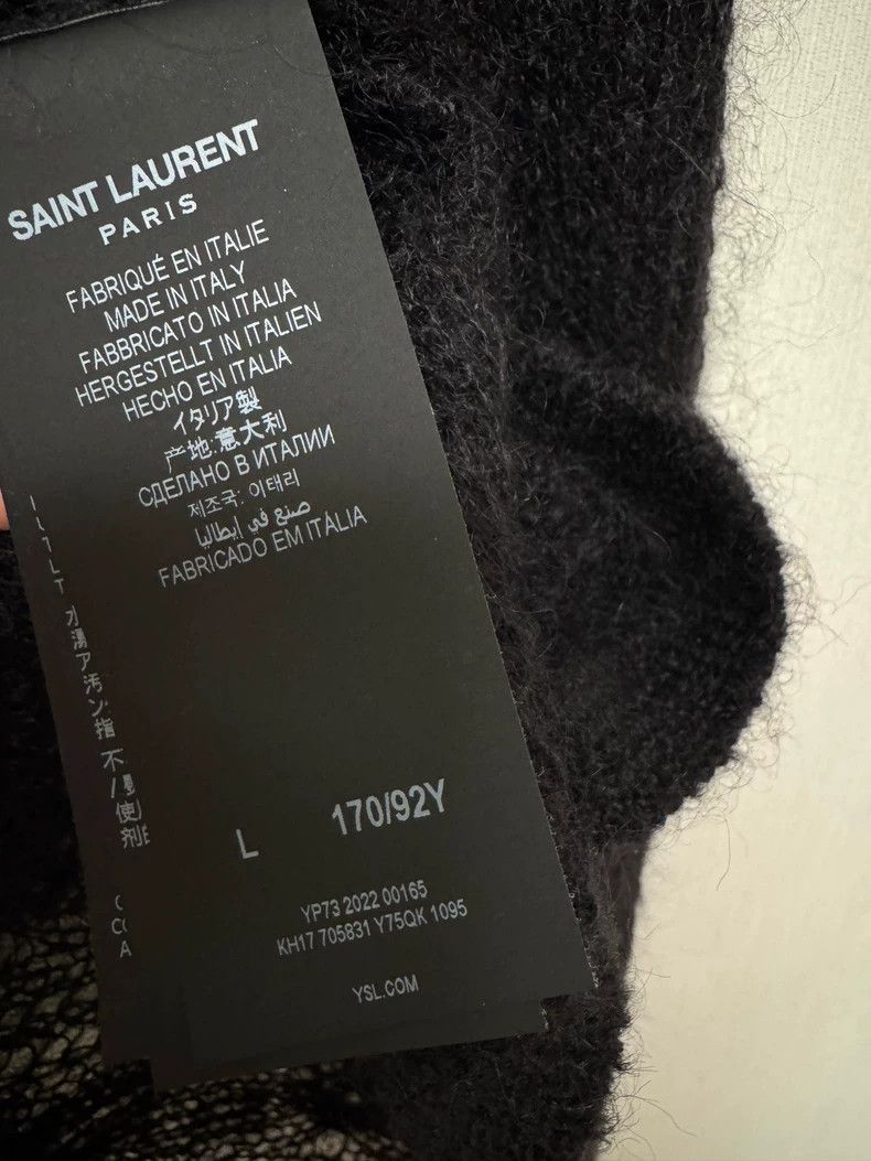 Saint Laurent Paris Saint Laurent Black Wool Cardigan with Lace Collar-2507 Size L / US 10 / IT 46 - 4 Thumbnail