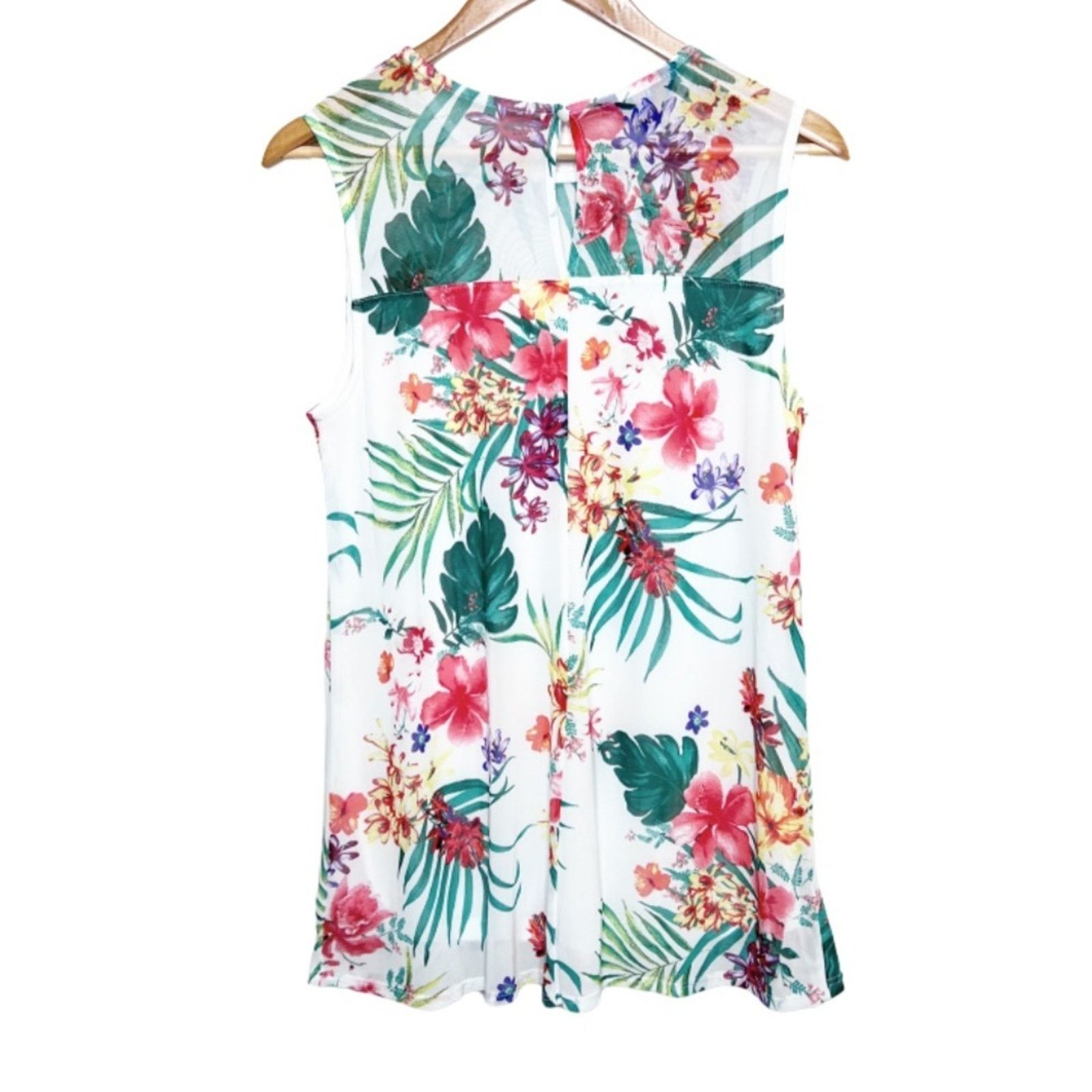 Apt. 9 New with Tag Women’s APT 9 Tropical Print Ruffle Tank Top Size M / US 6-8 / IT 42-44 - 9 Thumbnail