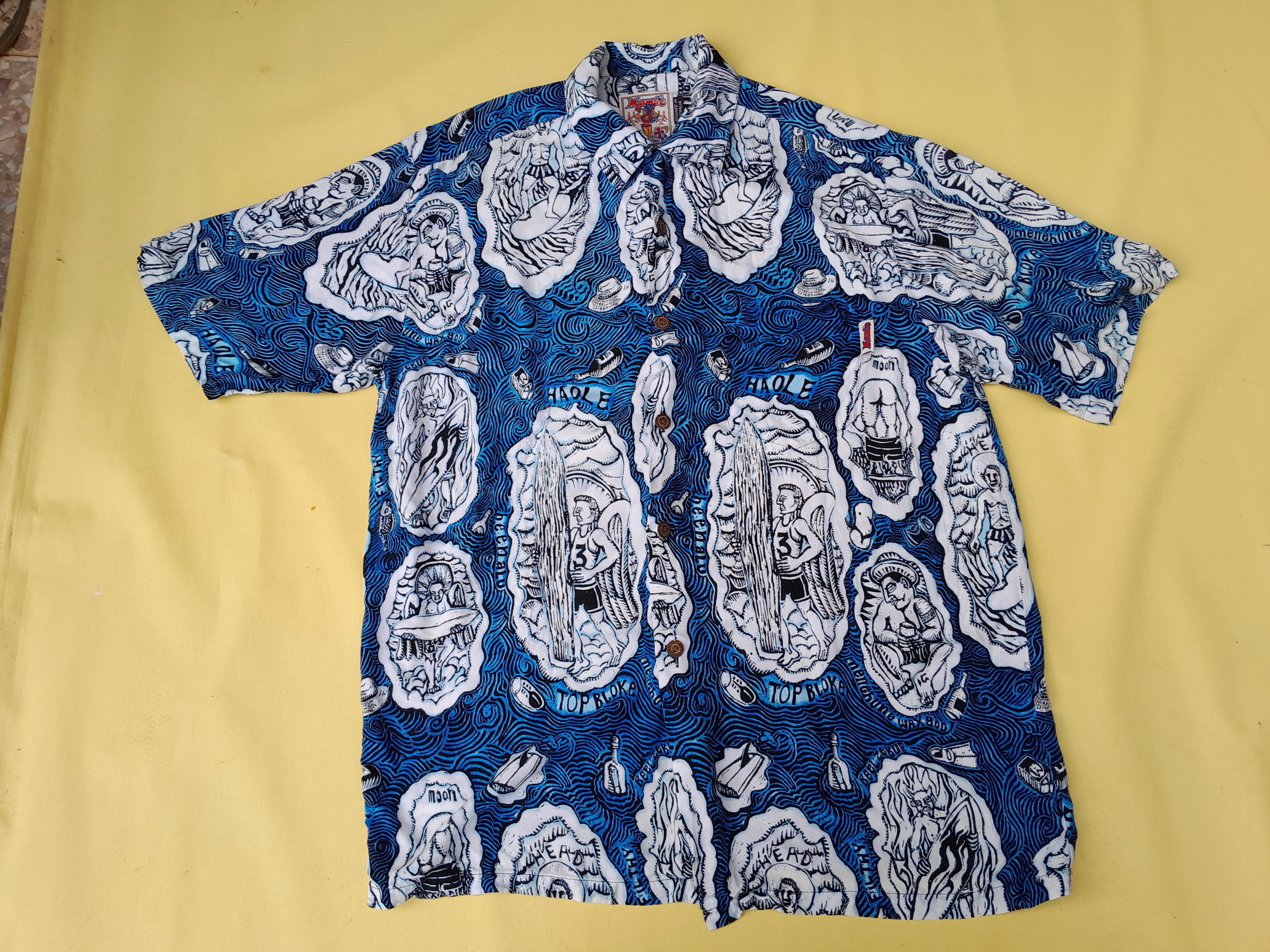 Mambo Vintage Mambo Loud Shirt Mens XL Blue Top Bloke Retro Size US XL / EU 56 / 4 - 7 Thumbnail